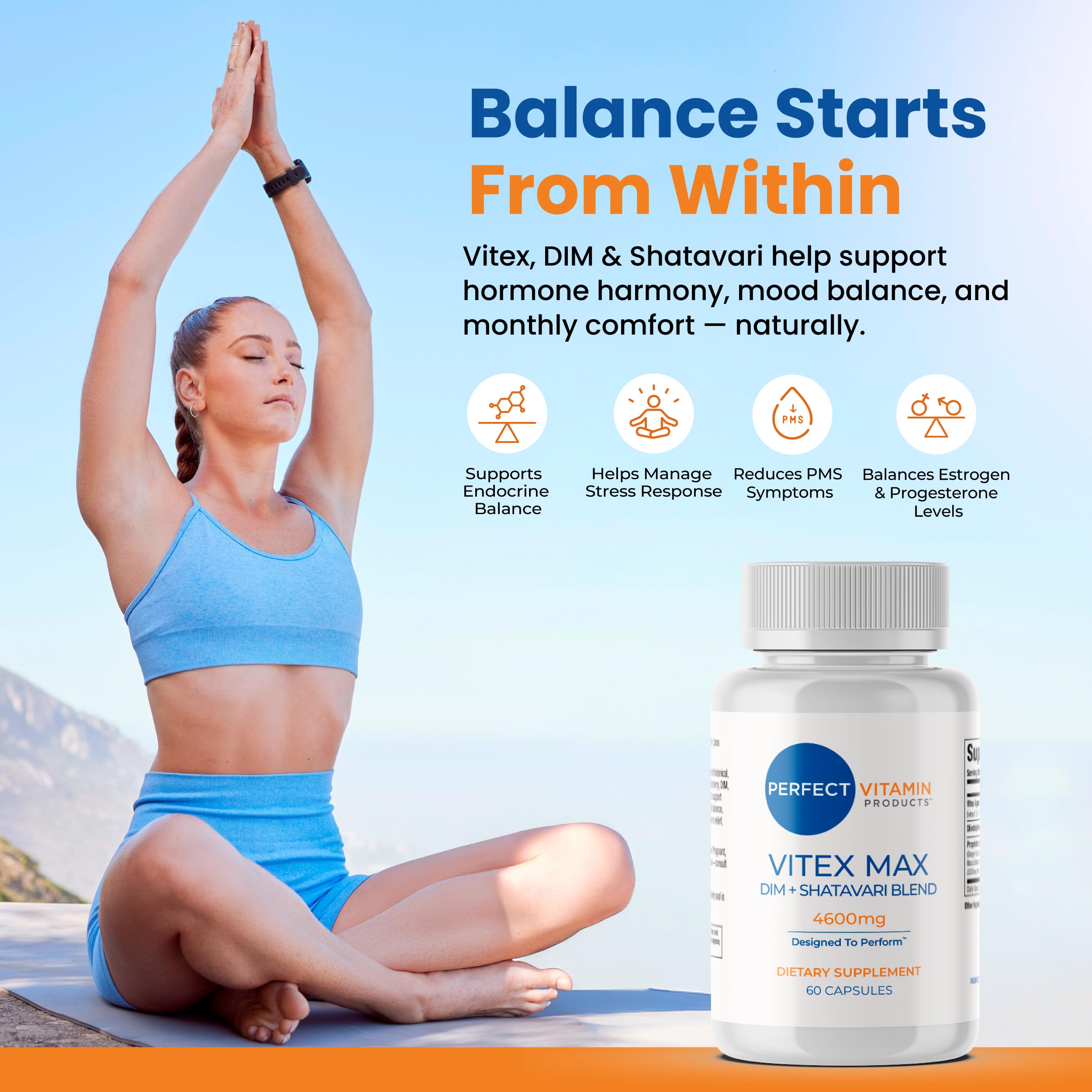 Perfect Vitamin Products Vitex Max DIM + Shatavari – Hormone Balance & Menopause Support for Women – Vegan Blend with Adaptogens for Mood, Cycle & Stress Relief – 4600mg (2-Pack) Perfect Vitamin Products buy supplements canada