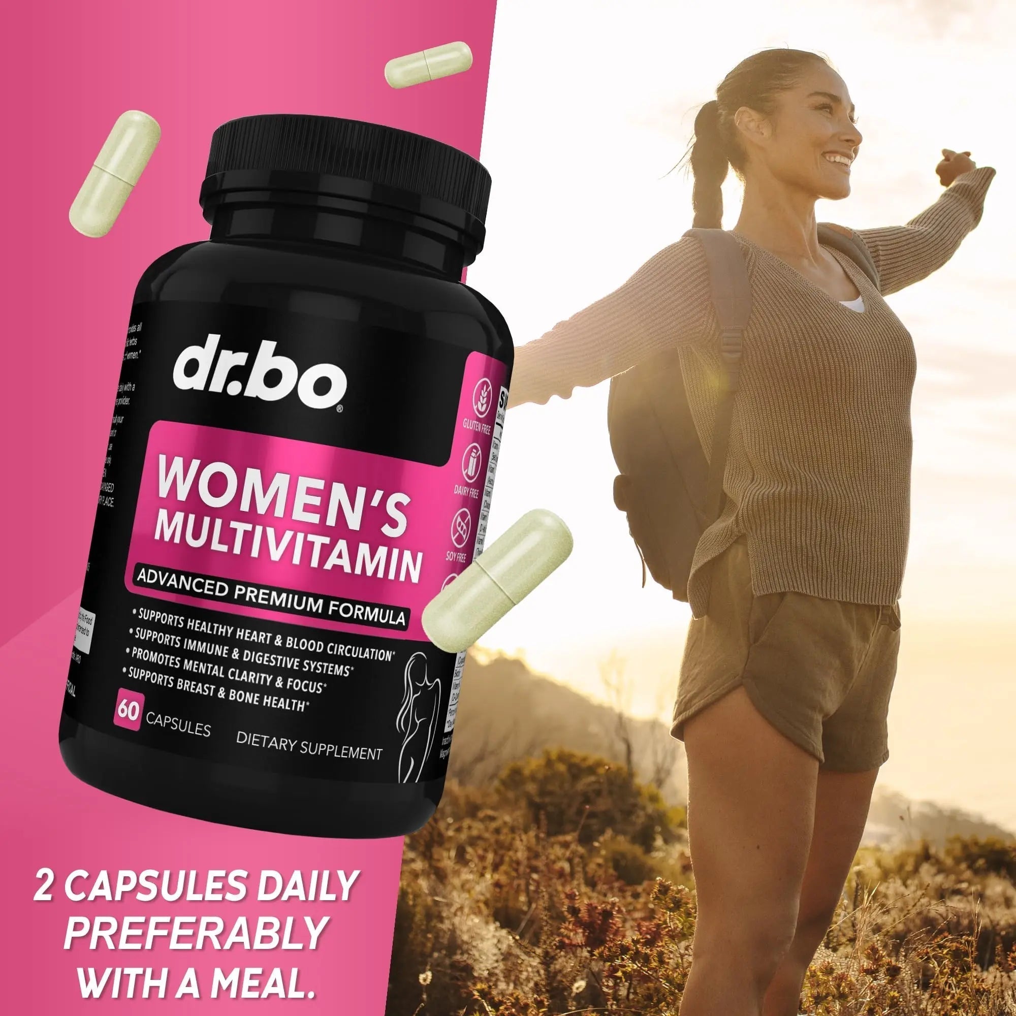 Womens Multivitamin - Natural Daily Multi Vitamins for Women - Womans Energy Vitamin DR. BO buy supplements canada