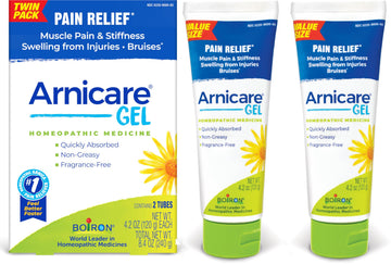 Boiron Arnicare Gel 4.2 oz (Twin Pack) for Joint Pain Relief, Muscle Pain, Muscle Soreness, and Swelling from Bruises or Injury - Non-Greasy and Fragrance-Free Arnica Boiron buy supplements canada