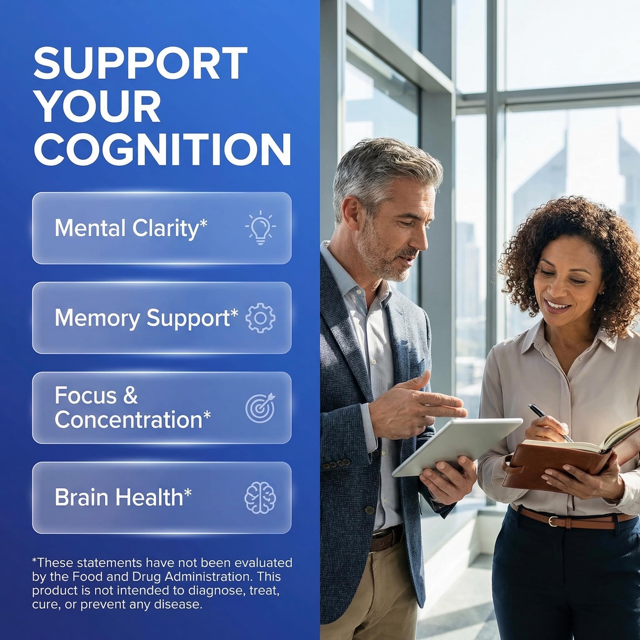 Brain Supplement Alpha GPC 300mg Phosphatidylserine Bacopa Monnieri Ginkgo Biloba Lions Mane Huperzine A L-Theanine NAC Nootropic Memory Focus Cognitive Support Vitamins B C D E 60 Capsules USA Clean Nutraceuticals buy supplements canada