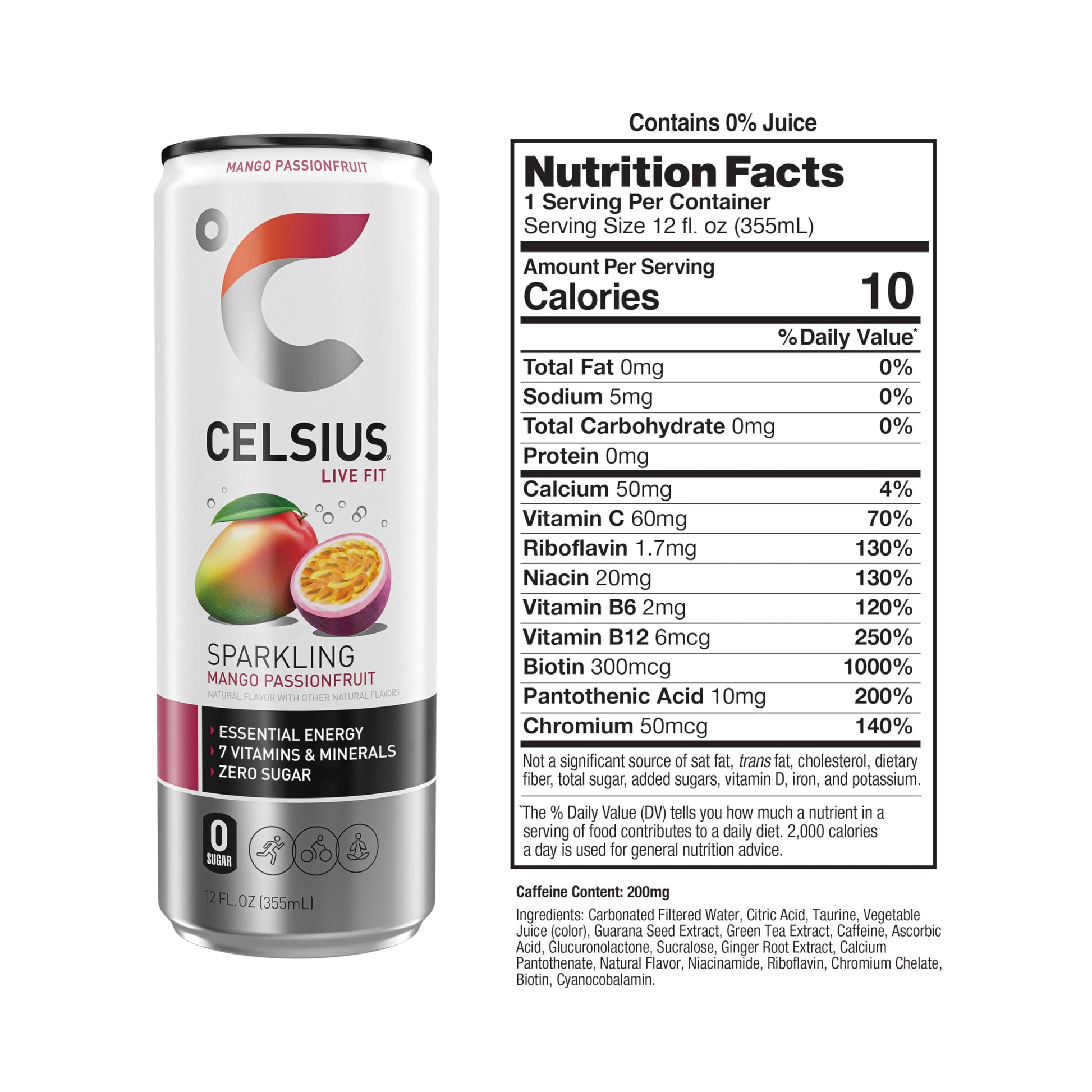 CELSIUS Sparkling Mango Passionfruit, Functional Essential Energy Drink 12 Fl Oz CELSIUS buy supplements canada