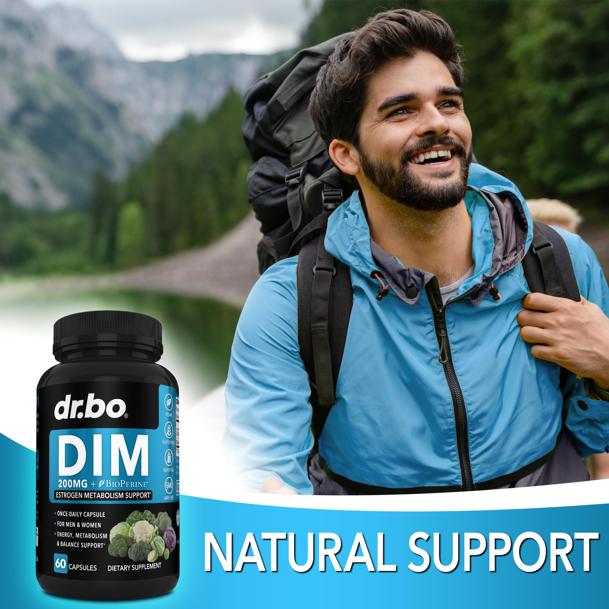 DIM Supplement for Women & Men 200mg - Androgen Estrogen Blocker for Men & Women, Hormonal Acne Pills, Hormone Balance, Menopause Support, Diindolylmethane DIM Supplement Plus BioPerine - 60 Capsules DR. BO buy supplements canada