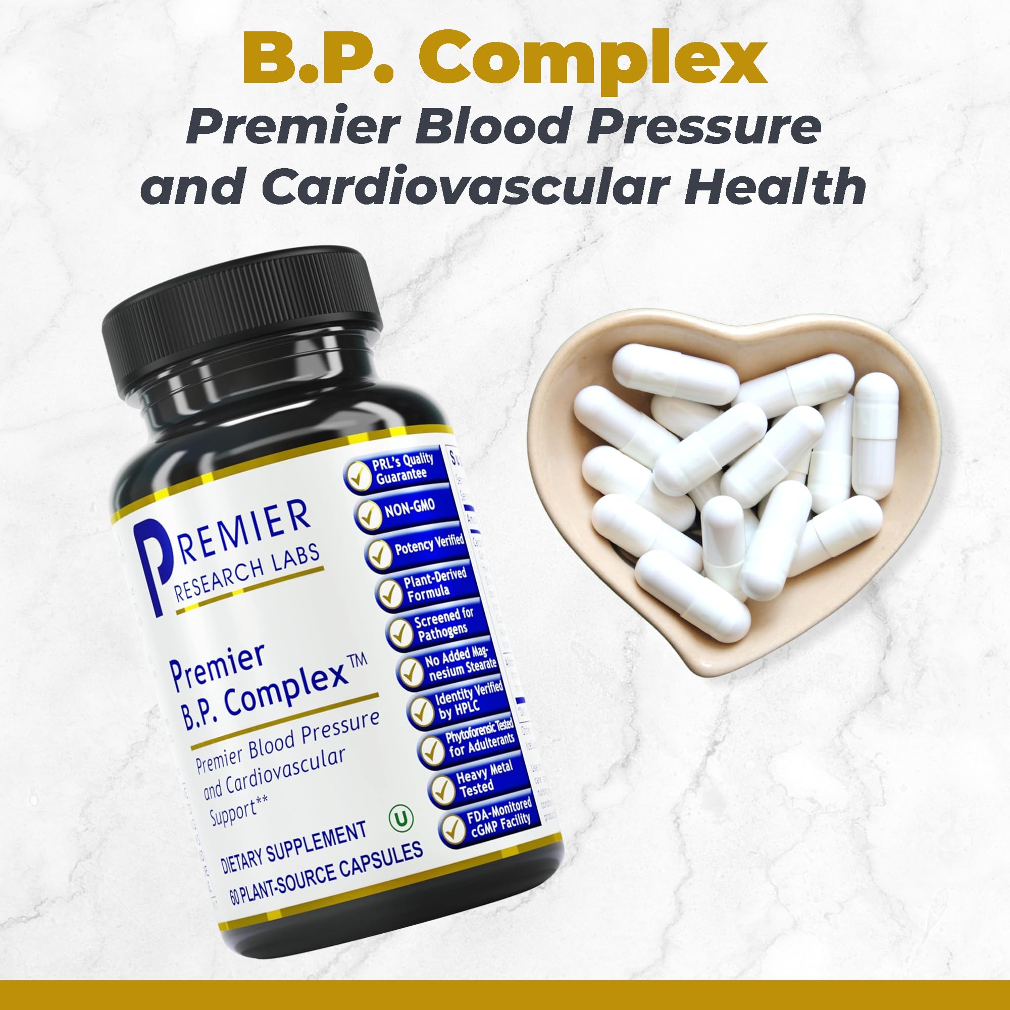 Premier Research Labs Premier BP Complex - Heart Health Supplements, BP Formula, Garlic Allicin Supplement, Natural Herbal BP Support Pills with Reishi & Cayenne Pepper - 60 Vegetarian Capsules Premier Research Labs buy supplements canada
