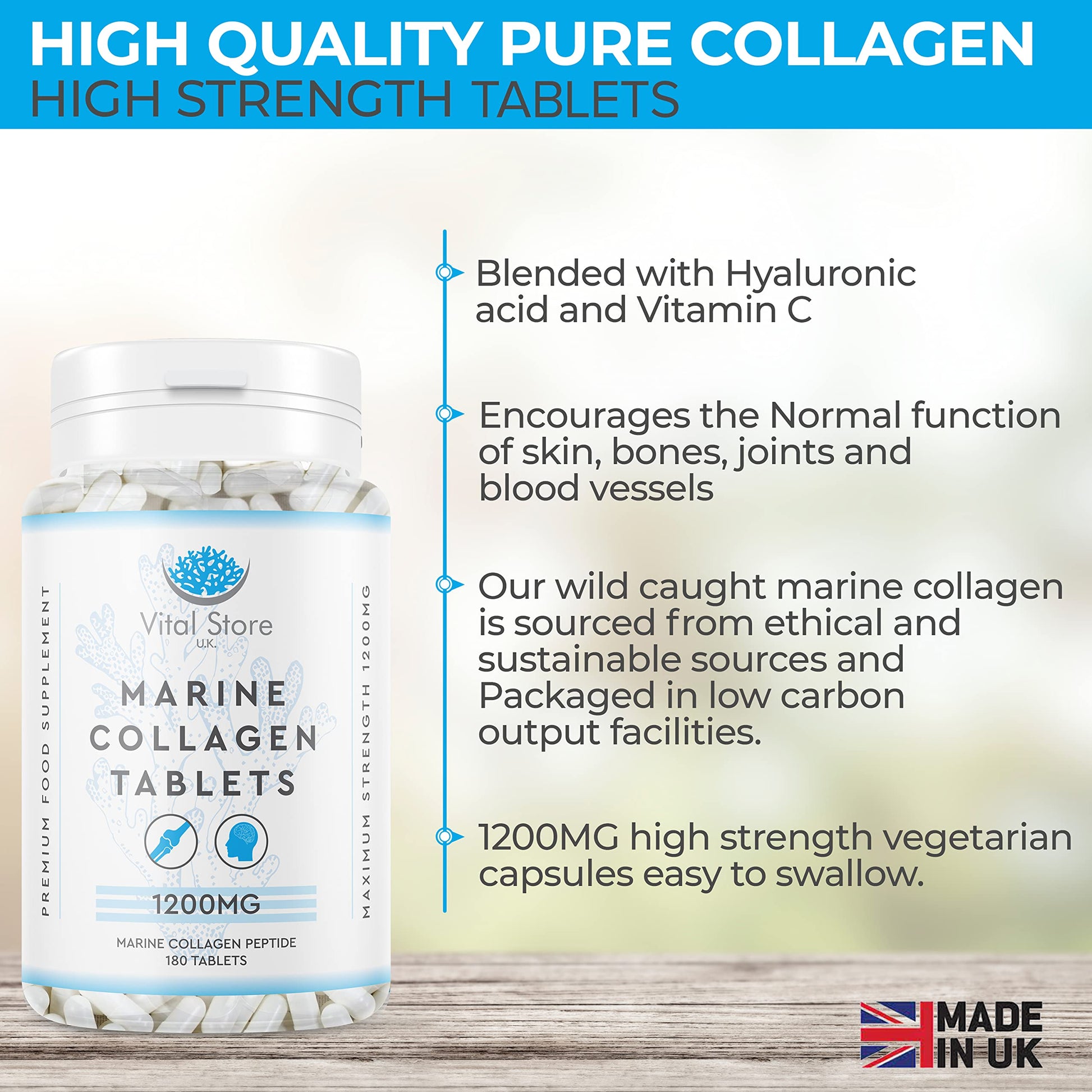 Marine Collagen Peptide Tablets 1200MG - 6 Month Supply - 180 High Strength Collagen Tablets My Store buy supplements canada