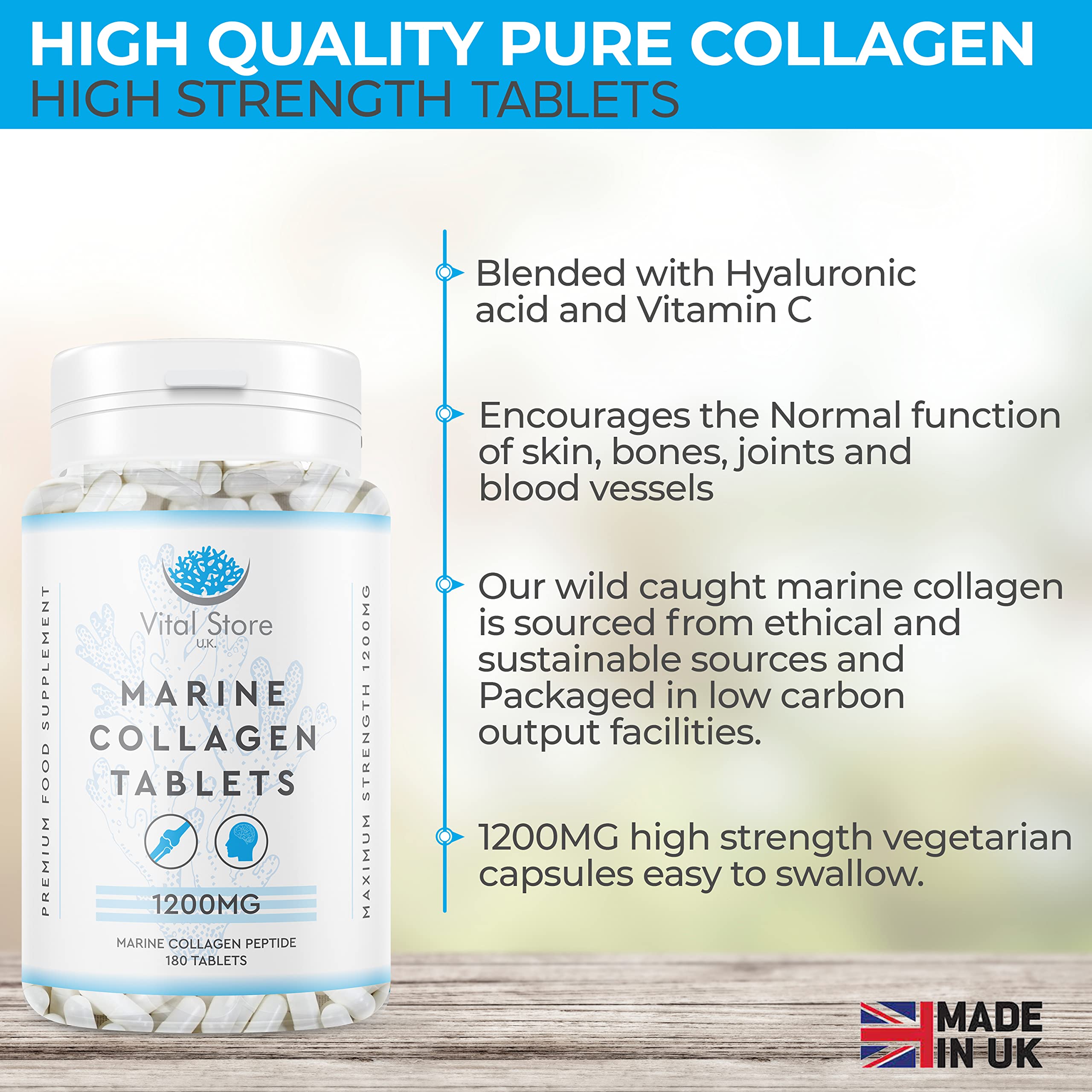 Marine Collagen Peptide Tablets 1200MG - 6 Month Supply - 180 High Strength Collagen Tablets My Store buy supplements canada