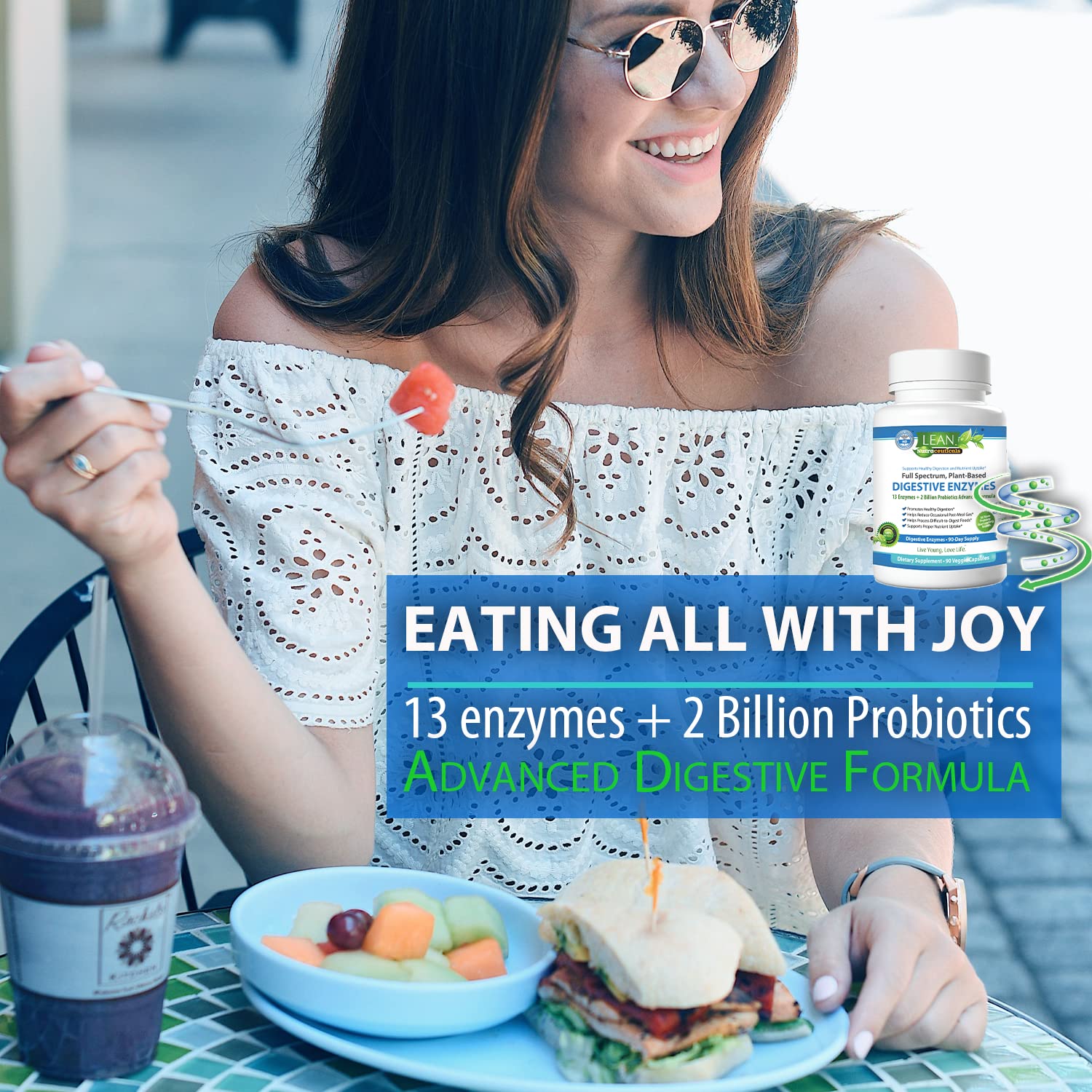 Digestive Enzymes with Probiotics, 90 Day Gut Health Supplement, 90 Cap LEAN Nutraceuticals buy supplements canada