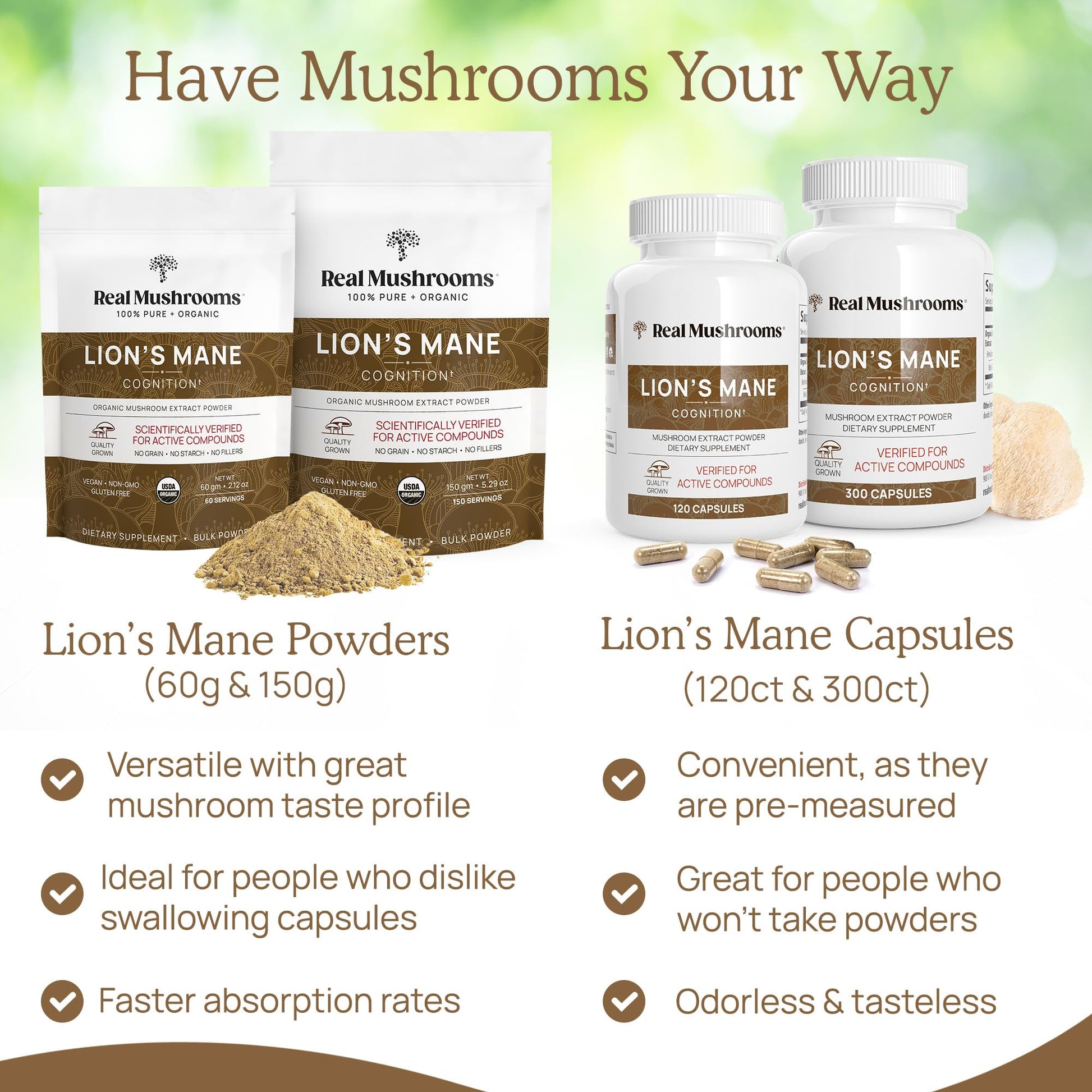 Real Mushrooms Lion’s Mane Powder - Organic Lions Mane Mushroom Extract Real Mushrooms buy supplements canada