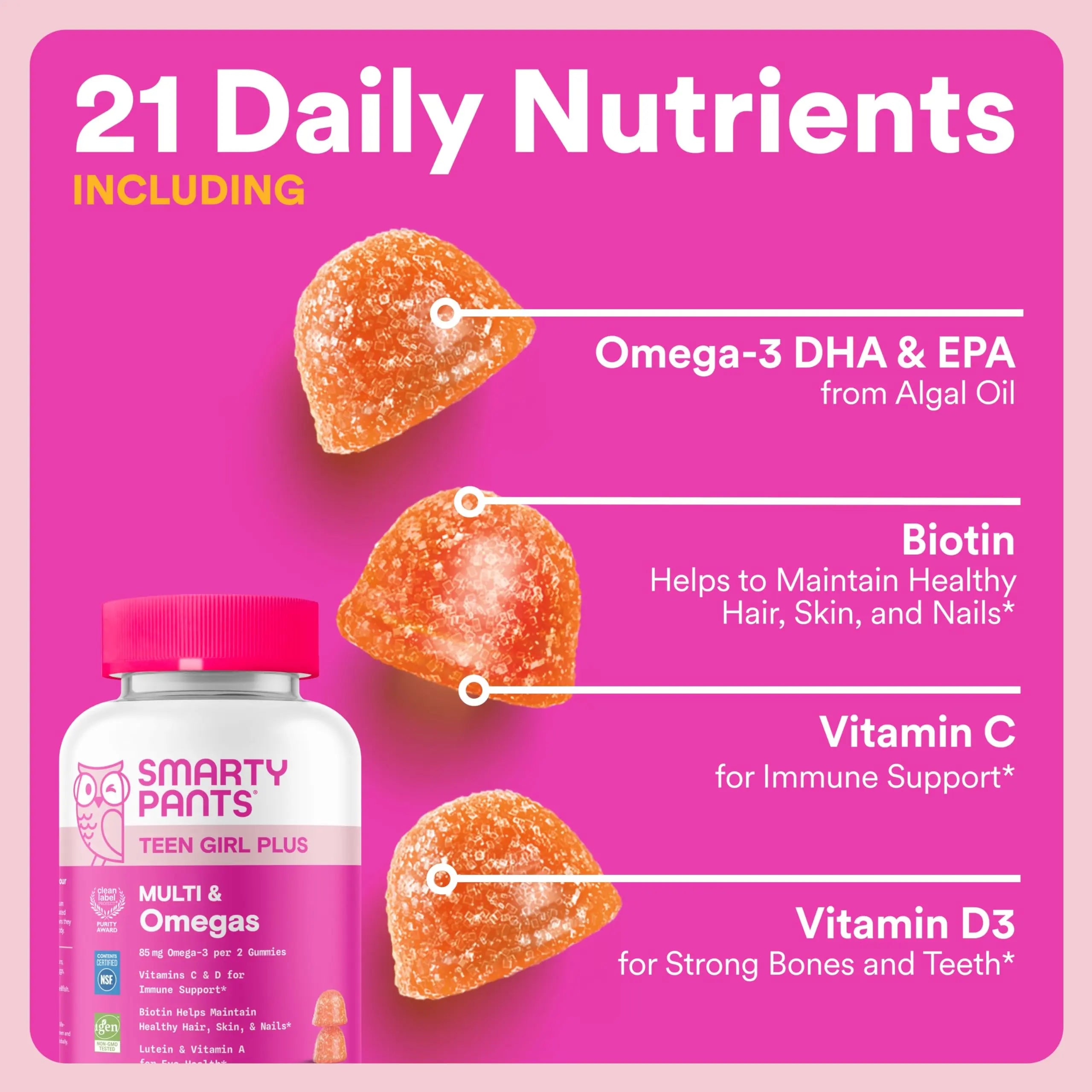 SmartyPants Mother & Daughter Daily Nutrition Bundle: Women’s + Teen Girl Multivitamin Gummies with Omega-3, Biotin, Vitamins D3, B12, A SmartyPants buy supplements canada