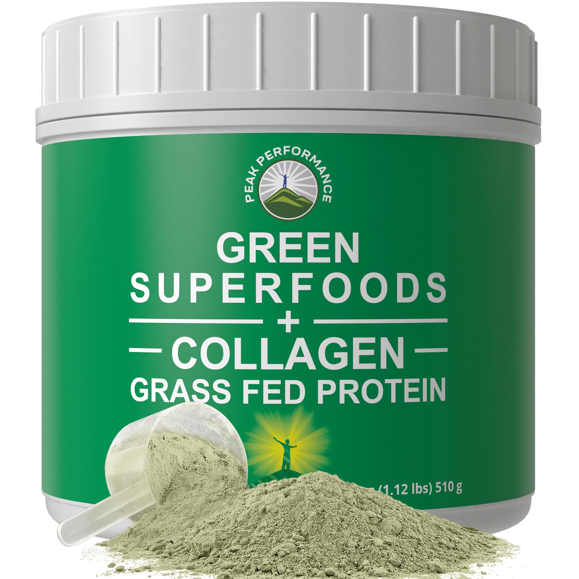 Greens Superfood + Grass Fed Collagen Peptides Powder - Ultimate Blend of Best Tasting Green Superfood with Pure Pasture Raised Hydrolyzed Protein Powder for Skin Hair + Joint Health Peak Performance buy supplements canada