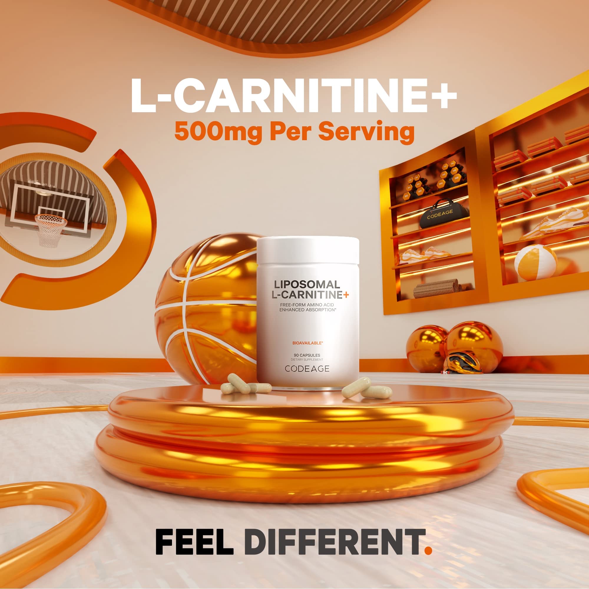 Codeage Liposomal L-Carnitine+ Supplement - 500 mg L-Carnitine L-Tartrate per Serving - Free-Form Amino Acid - Carnitine - Liposomal Delivery - Vegan, Non-GMO, Gluten-Free - 90 Capsules Codeage buy supplements canada