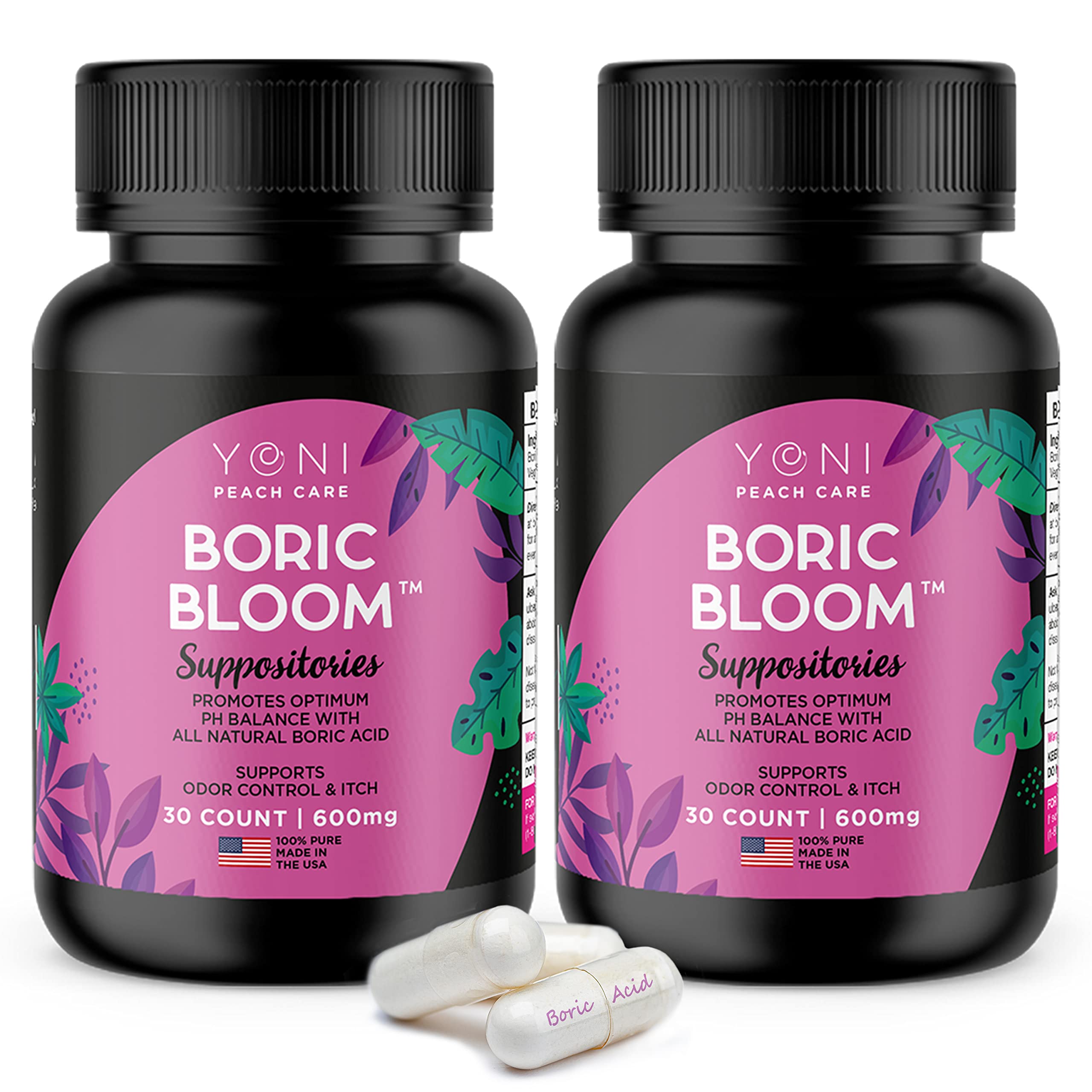 Boric Acid Suppositories - Vaginial Suppository Bacterial Vaginosis, pH Balance for Women Pills Yoni Peach Care buy supplements canada