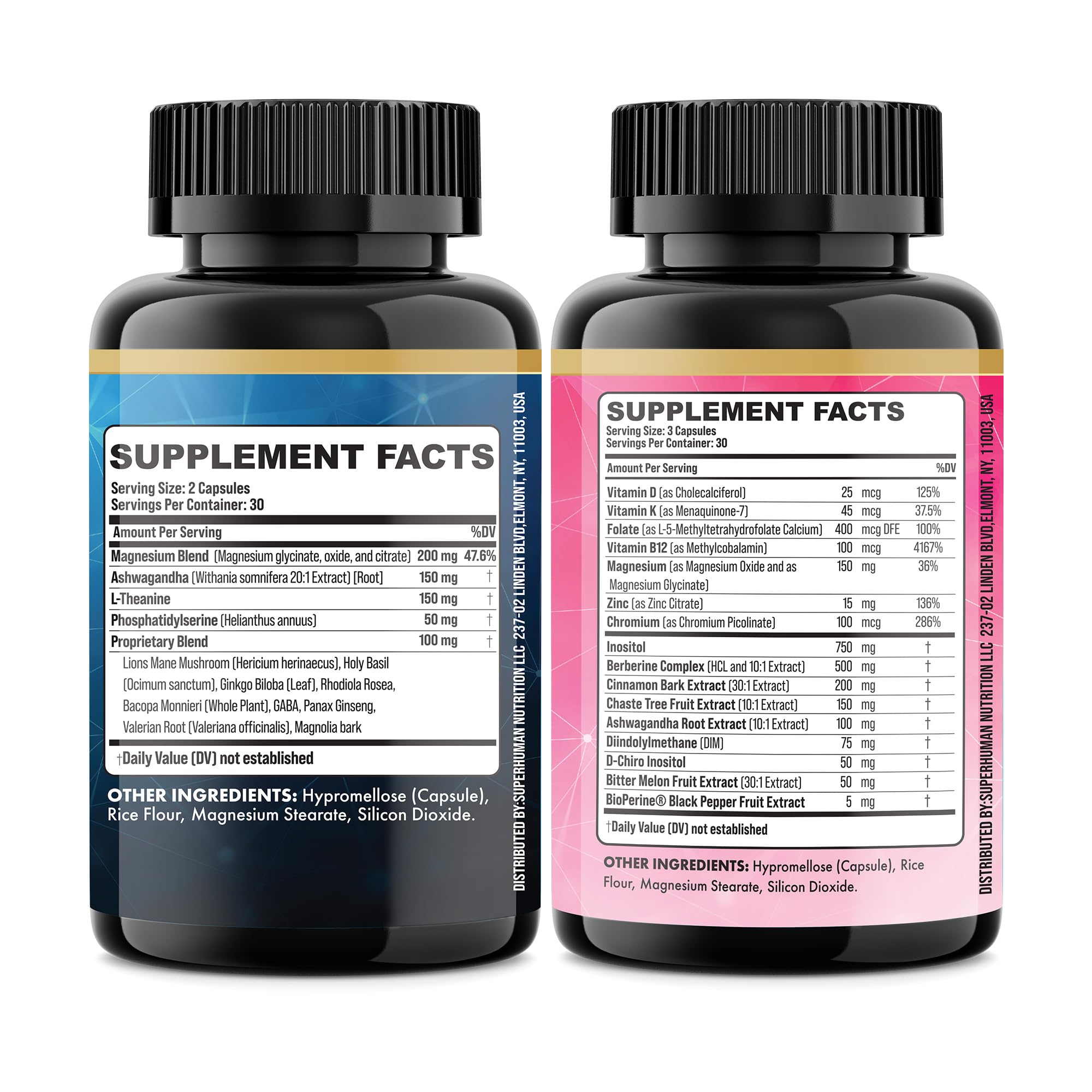 Parrox Cortisol & Myo-Inositol Supplement Bundle, Soothe & Smooth Bundle, 13-in-1 Cortisol Balance, Magnesium, Ashwagandha, L-Theanine, D-Chiro Inositol, Folate, Berberine, Chasteberry (150 Capsules) Parrox buy supplements canada