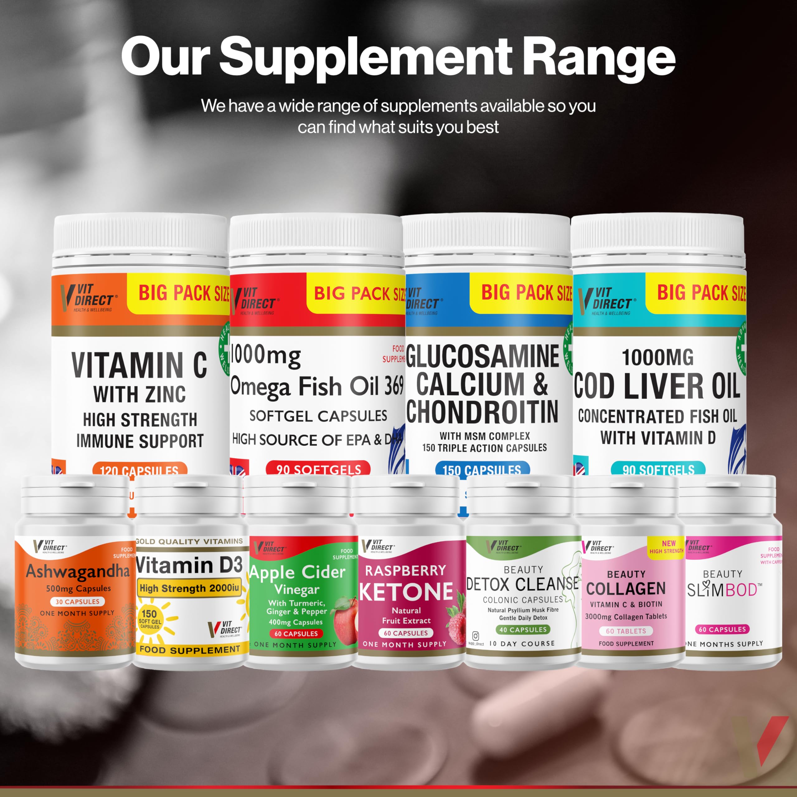 Vit Direct - Beauty Collagen Tablets (Plus Biotin) - 60 Tablets - Two Month Supply Vit Direct buy supplements canada