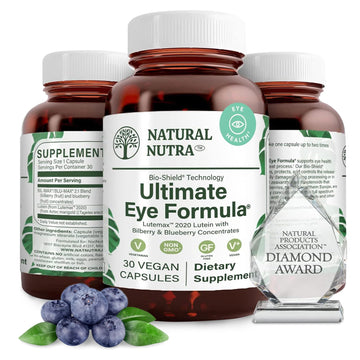 Natural Nutra Ultimate Eye Health Supplement - Bilberry & Blueberry Extract Blend for Day and Night Vision Support, Promotes Color Perception & Eye Clarity - Non-GMO, Vegan - 30 Capsules (Pack of 3) Natural Nutra buy supplements canada