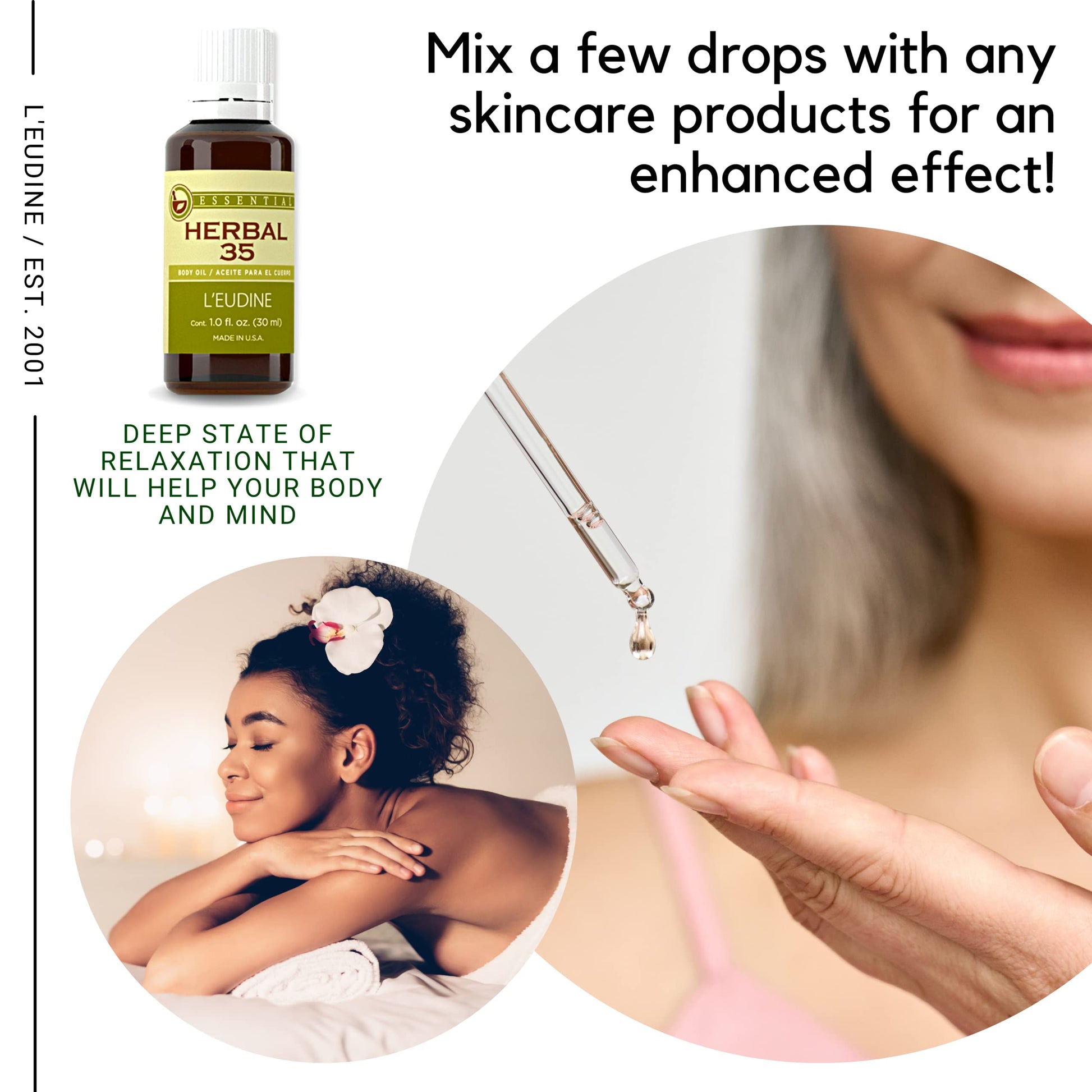 L'eudine Herbal 35 Essential Oil, Soothing and Calming Eucalyptus Essential Oil, Powerful Blend L'eudine buy supplements canada