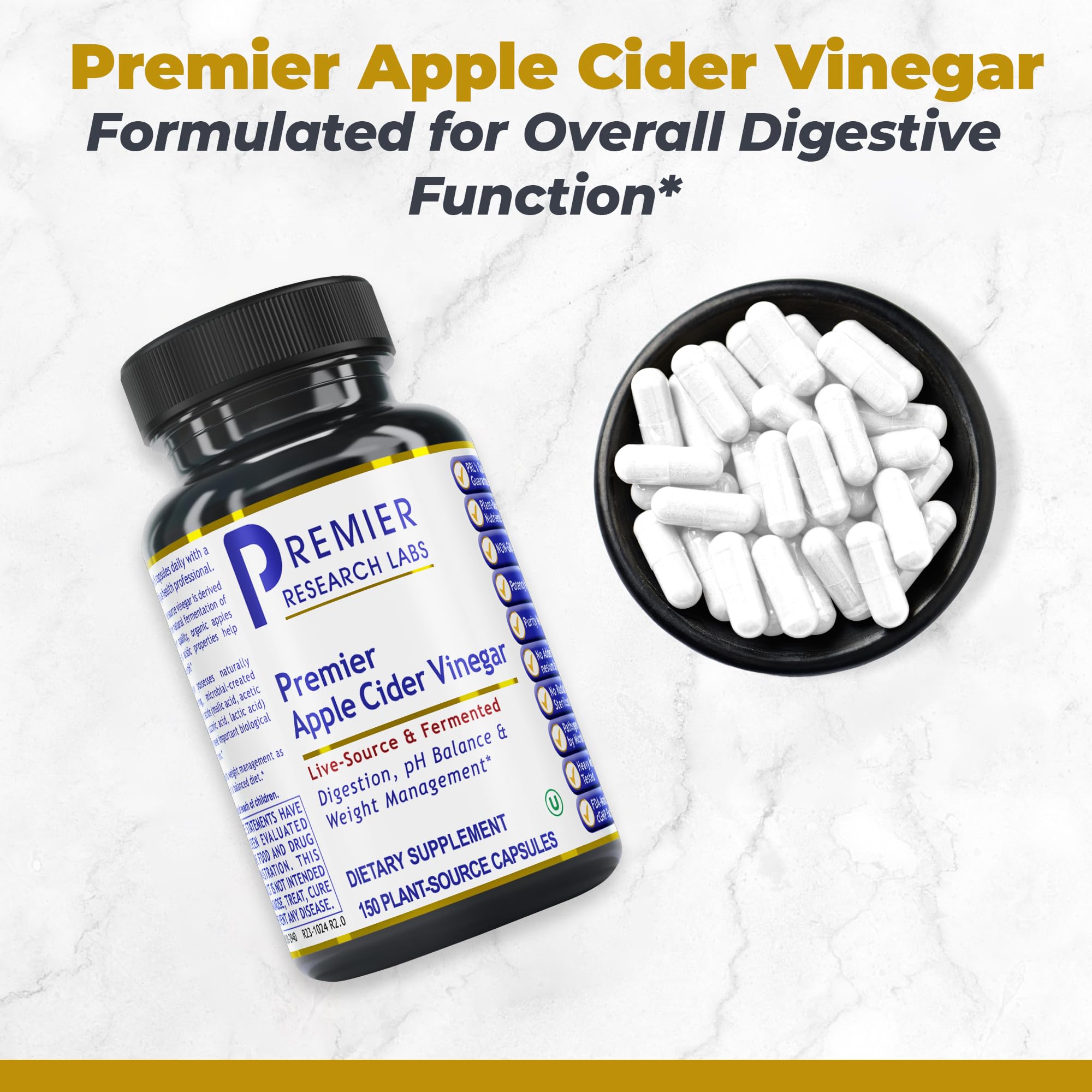 Premier Research Labs Apple Cider Vinegar Capsules - ACV Capsules, Apple Cider Vinegar Pills, Supplement for Digestion, pH Balance, Microbiome Health for Women and Men - 150 Vegetarian Capsules Premier Research Labs buy supplements canada