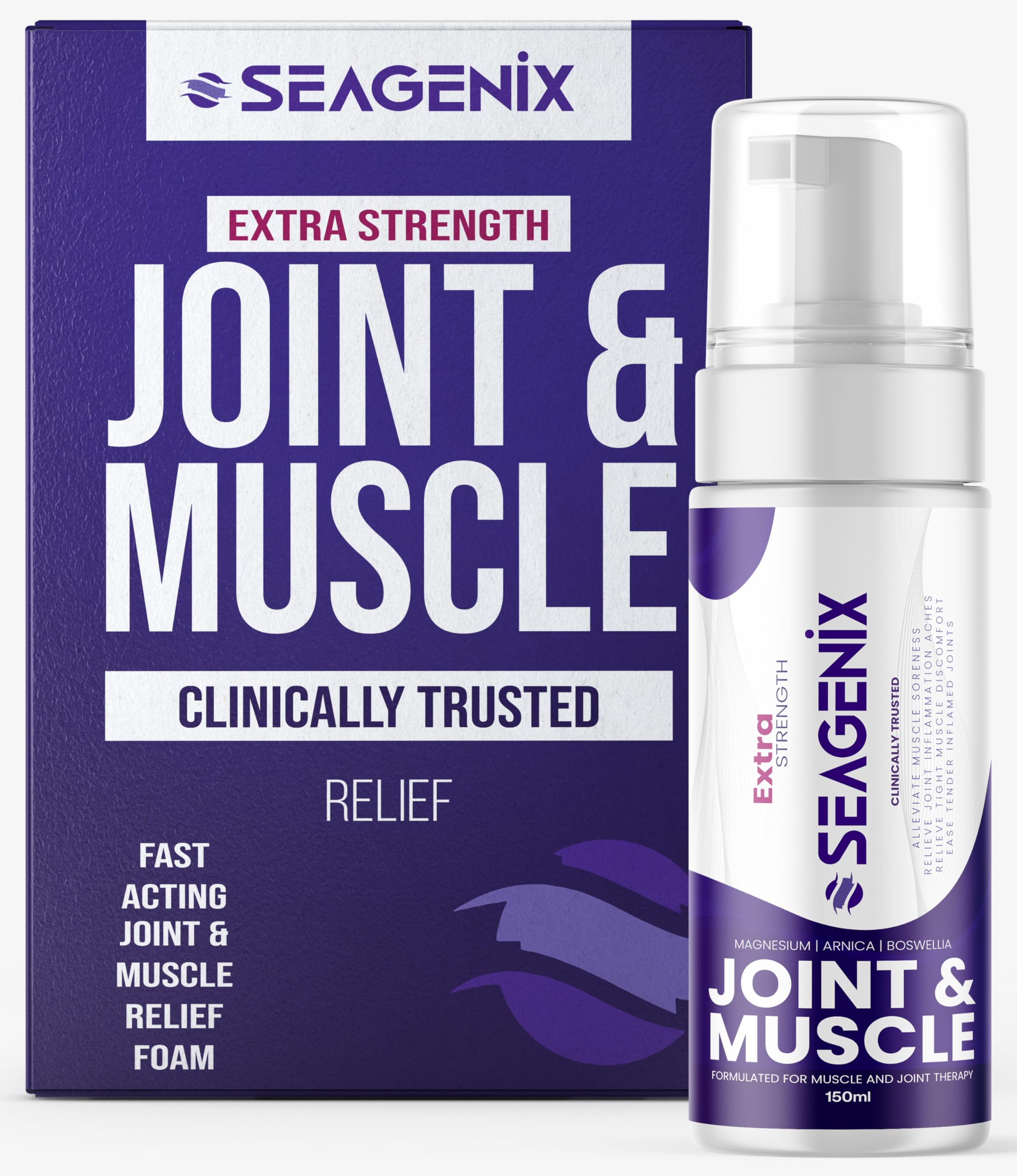Seagenix Extra Strength Muscle + Joint Foam - Magnesium | Boswellia | Arnica | Formula - Joint and Muscle Relief – Ease Inflamed Joints and Muscles - All Natural – Joints + Muscle Relief Seagenix buy supplements canada