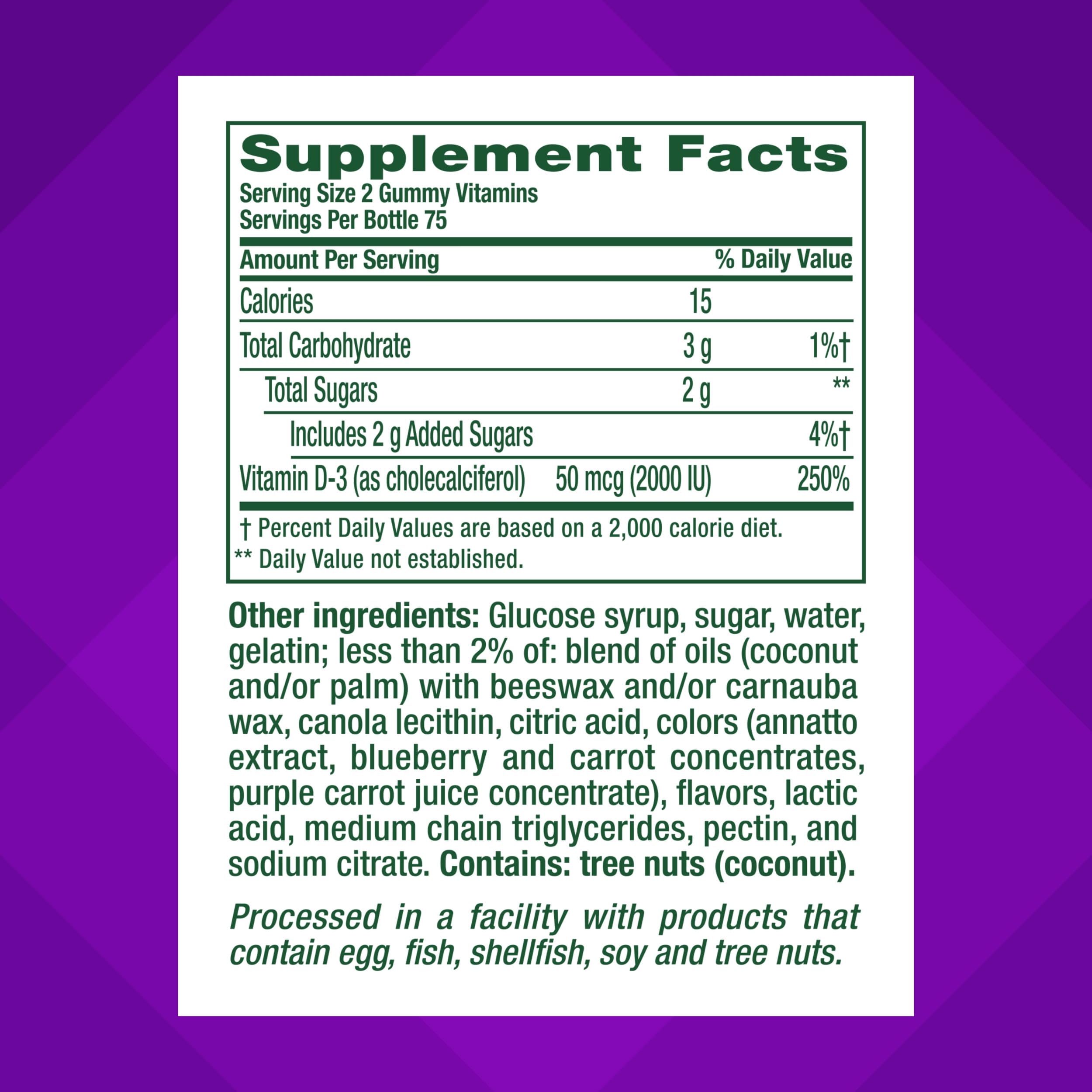vitafusion Vitamin D3 Gummies, Bone and Immune Support, Peach, Blackberry, Strawberry Flavored Vitafusion buy supplements canada