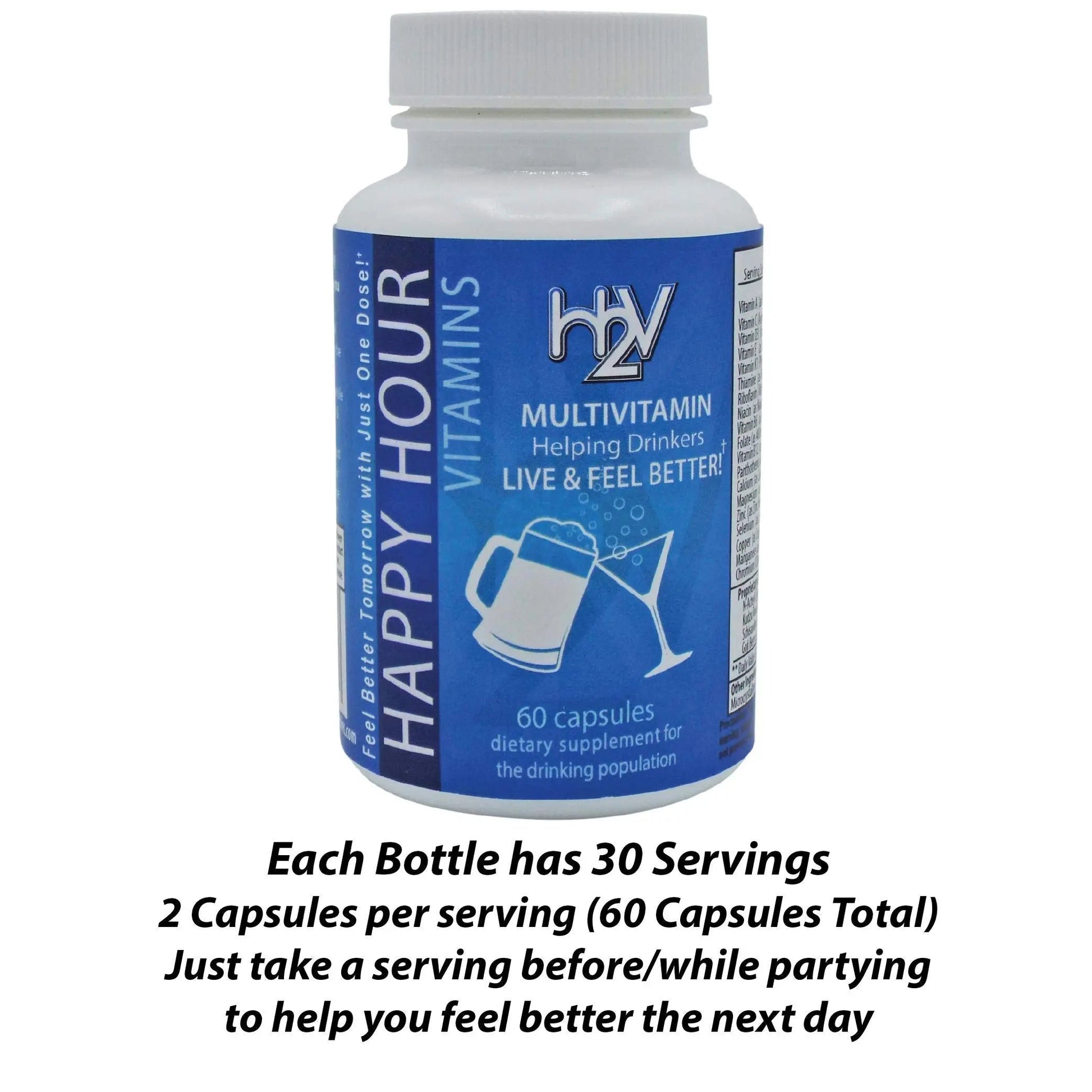 Happy Hour Vitamins Bottle - Multivitamin Formulated for Better Mornings – Live & Feel Better with Milk Thistle, Prickly Pear Cactus Happy Hour Vitamins buy supplements canada