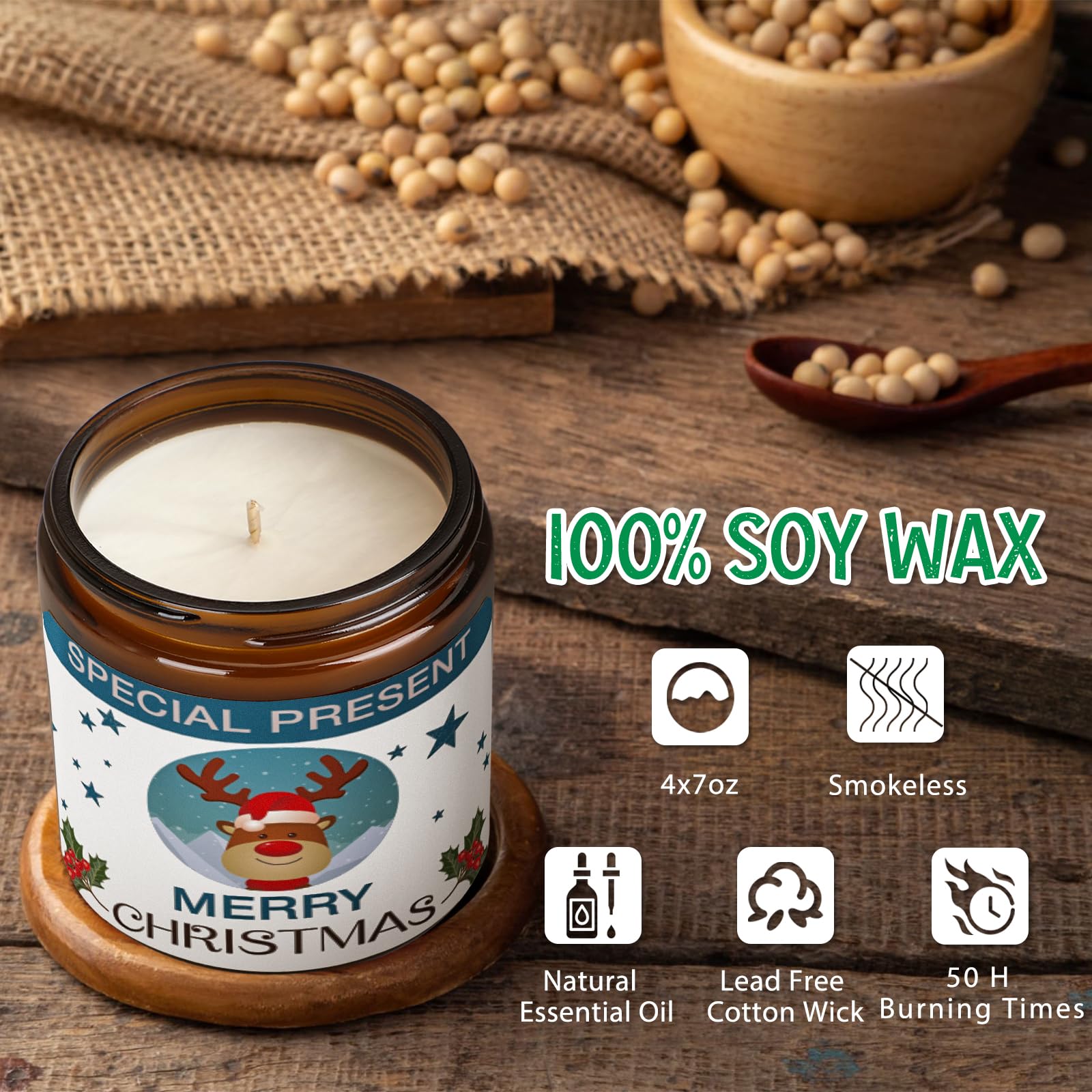 Christmas Candle Set Scented Candle Gift Set, 4 Pack 28 oz Christmas Scented Candles Over 180 Hours YINUO LIGHT buy supplements canada