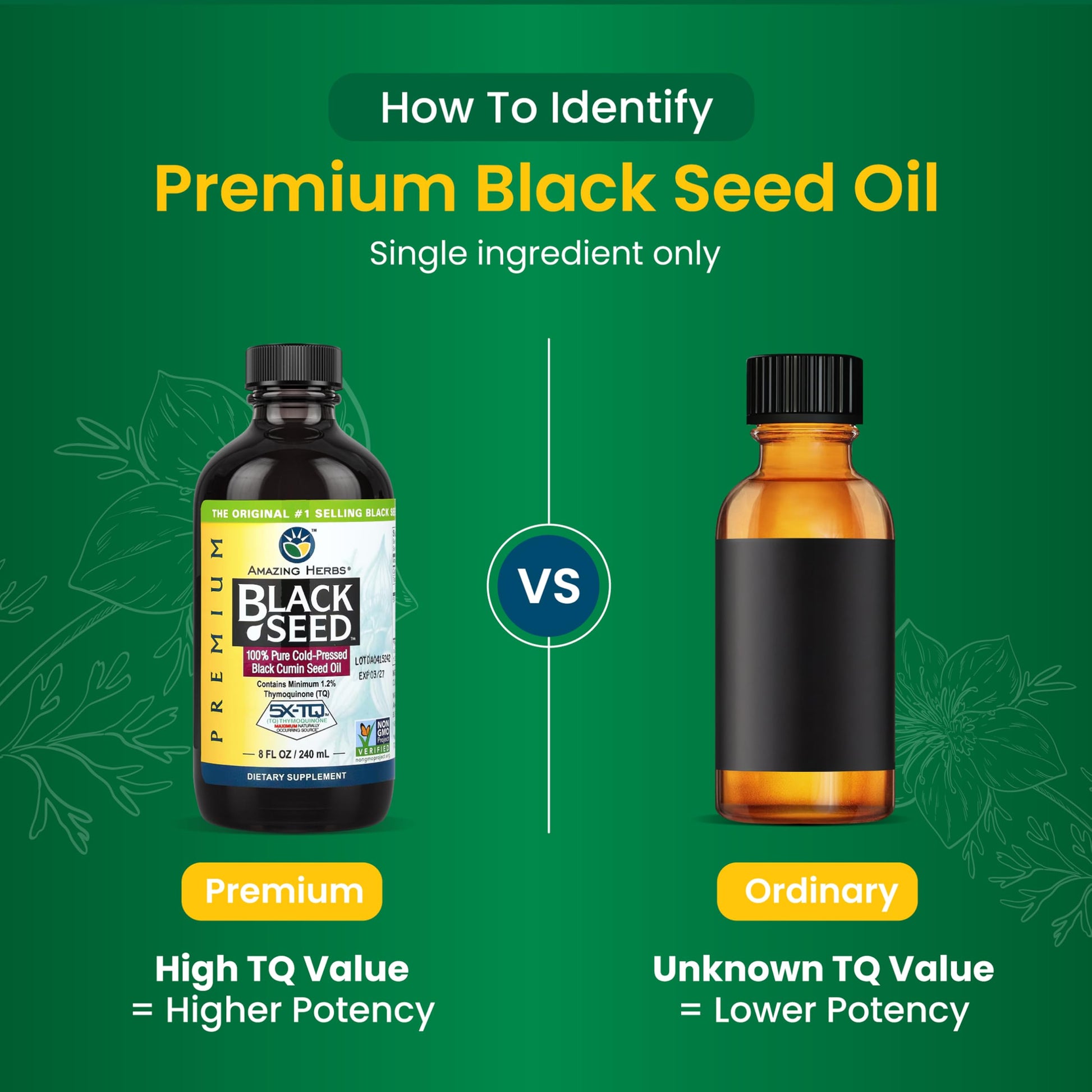 Amazing Herbs Premium Liquid Black Seed Oil - Cold Pressed with Nigella & Sativa, Aids in Digestive Health, Omegas 3 6 & 9, Immune Support, Brain Function Amazing Herbs buy supplements canada