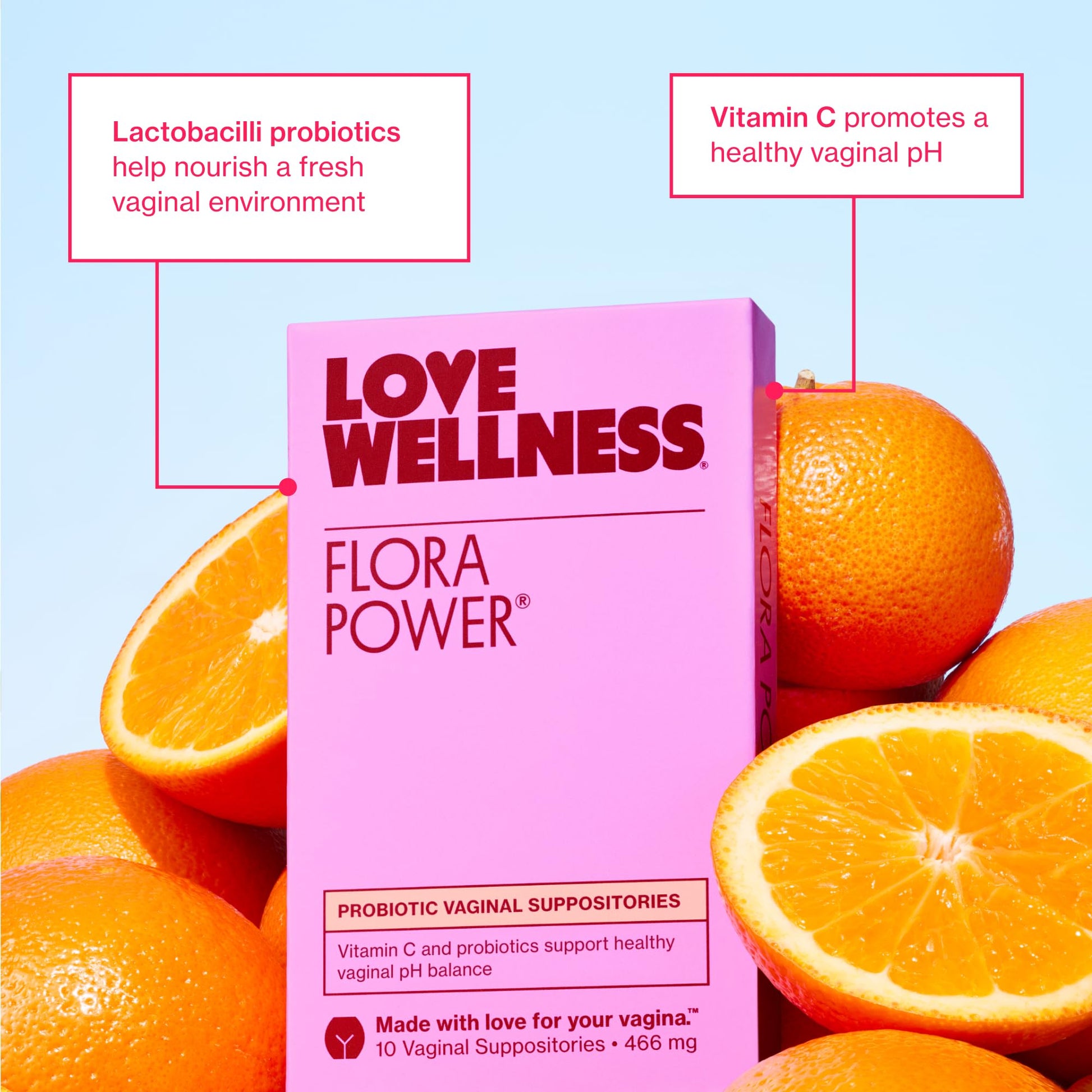 Love Wellness Flora Power | Vaginal Probiotic Suppositories with Vitamin C | Supports pH Balance & Vaginal Health | Fragrance-Free, Non-GMO & Paraben-Free | 10 Count Love Wellness buy supplements canada
