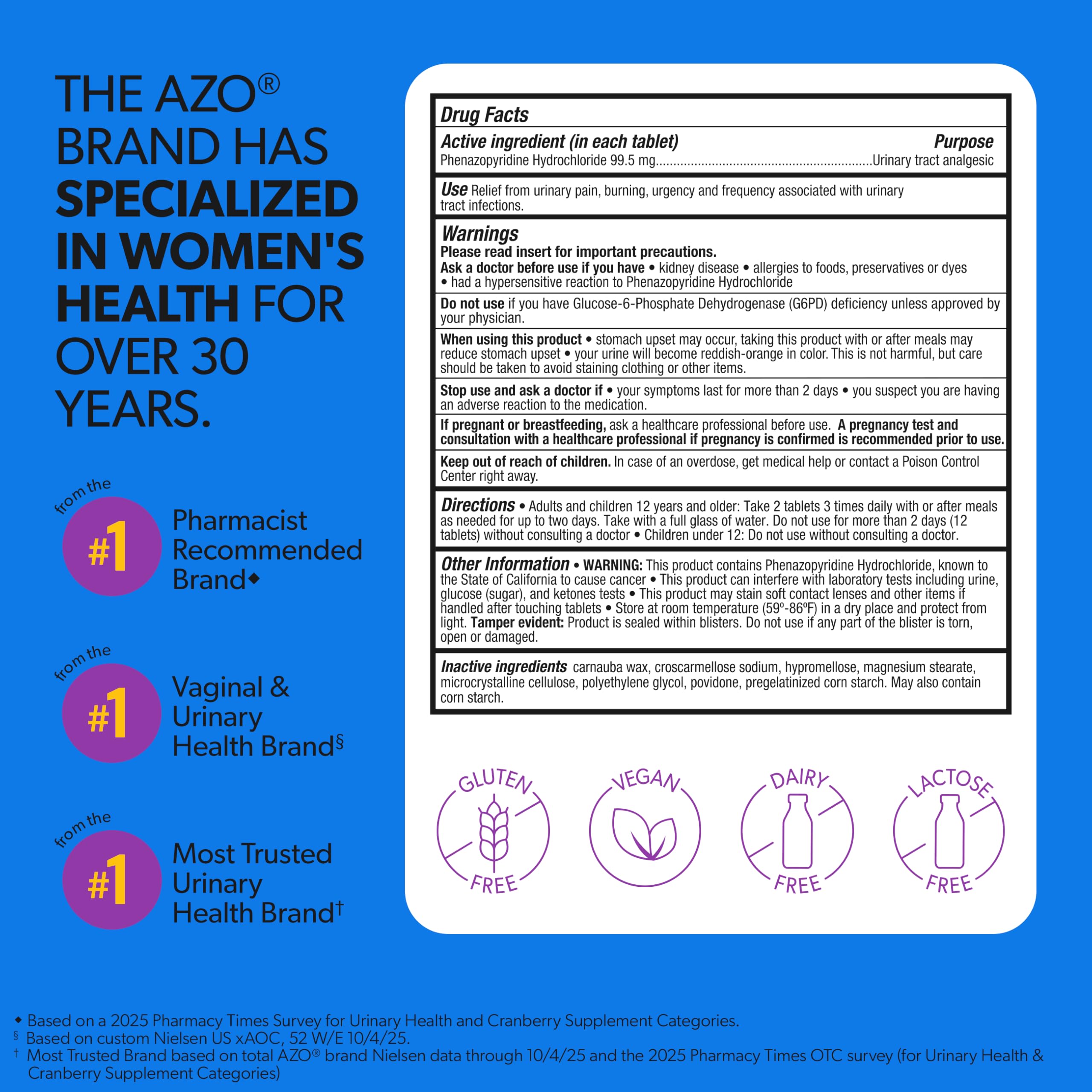 AZO Urinary Pain Relief Maximum Strength | Fast Relief of UTI Pain, Burning & Urgency | Targets Source of Pain | #1 Most Trusted Brand | 48 Tablets AZO buy supplements canada