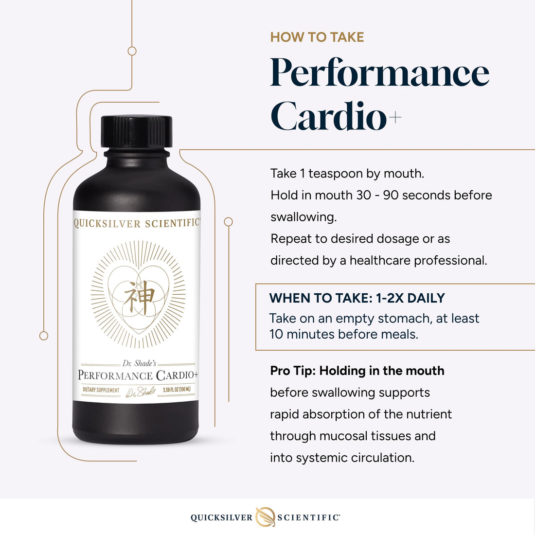 Quicksilver Scientific Performance Cardio+ - Herbal Supplement to Support Blood Circulation & Brain Health - Cardiovascular Supplement with Hawthorn Berry + He Shou Wu + Ginseng Extract (3.38 oz) Quicksilver Scientific buy supplements canada