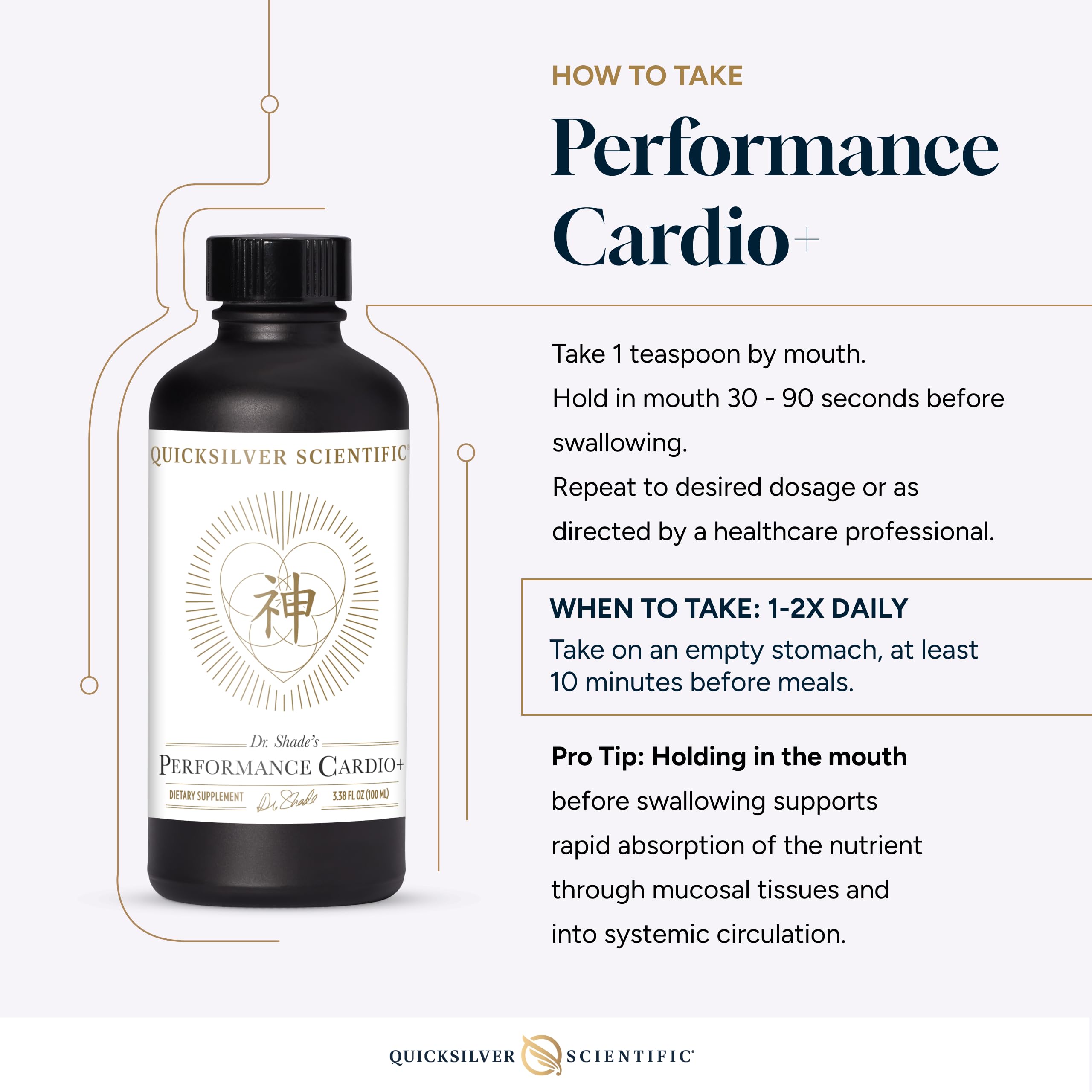 Quicksilver Scientific Performance Cardio+ - Herbal Supplement to Support Blood Circulation & Brain Health - Cardiovascular Supplement with Hawthorn Berry + He Shou Wu + Ginseng Extract (3.38 oz) Quicksilver Scientific buy supplements canada
