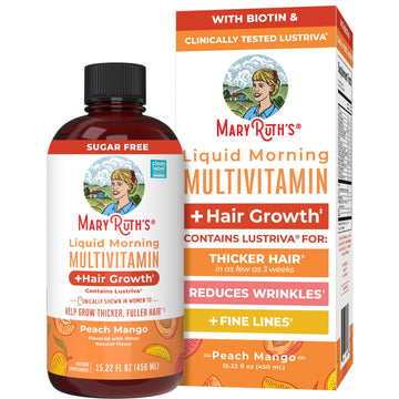 MARYRUTH'S Liquid Multivitamin+Hair Growth | Biotin 10000mcg | Lustriva Hair Growth Supplement | Clinically Tested in Women for Thicker Hair&Facial Wrinkle MARYRUTH'S buy supplements canada