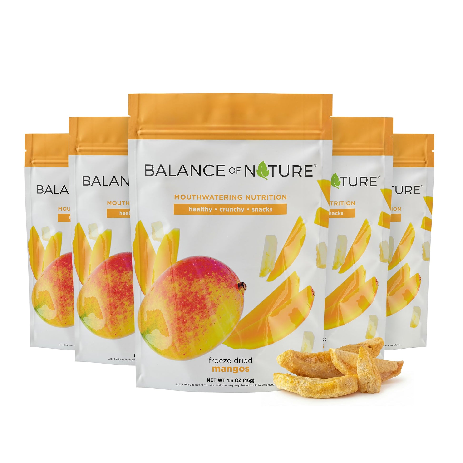 Balance of Nature Freeze-Dried Mangos (5 Pack) – 100% Real Fruit, Crunchy Mango Slices, Healthy Snack, Mouthwatering Nutrition, Gluten-Free, Vegan, No Sugar Added, Five 1.6 oz Bags Balance of Nature buy supplements canada