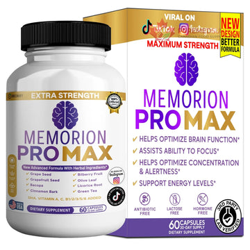 GREENVIFY Memorion Pro Max Extra Strength Brain Support Supplement, 60 Capsules, with DHA, Vitamins, Herbal Blend, 30-Day Supply (1) GREENVIFY buy supplements canada