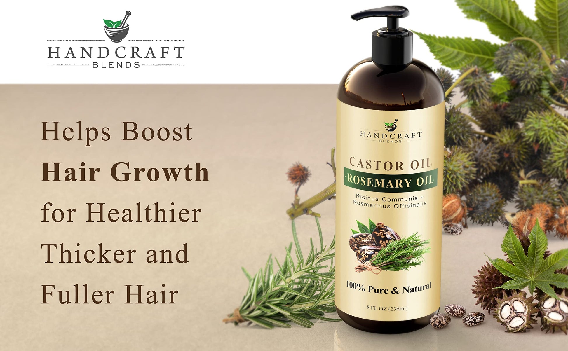 Handcraft Blends Castor Oil with Rosemary Oil for Hair Growth, Eyelashes, Eyebrows Handcraft Blends buy supplements canada