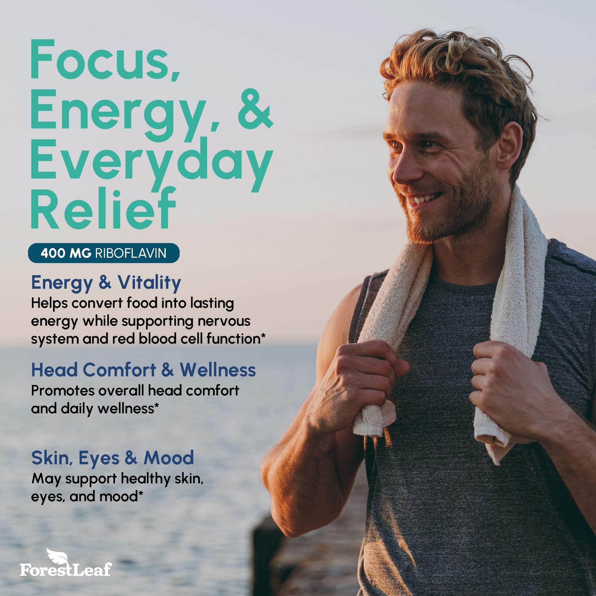 ForestLeaf Vitamin B2 Riboflavin 400mg - Energy, Skin & Cellular Health Supplement - Nervous System Support - Vitamin B 2 VIT B - Non-GMO & Gluten Free ForestLeaf buy supplements canada