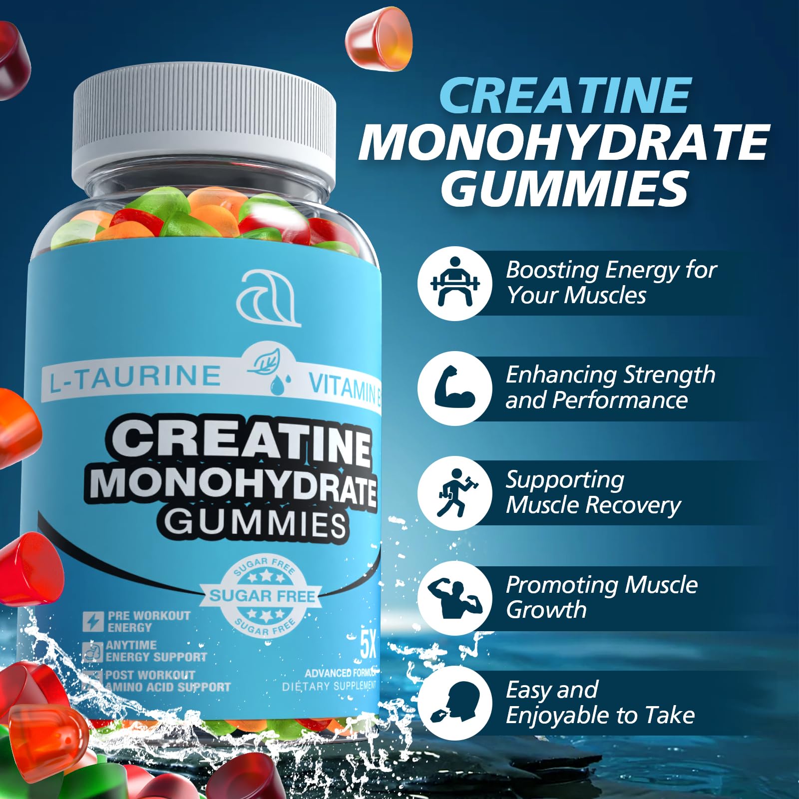 DRZIHOOCH Creatine Gummies for Women & Men - Creatine Monohydrate Gummies Tasty Chewable Supplement, Muscle Support & Energy Boost (2 Pack) DRZIHOOCH buy supplements canada