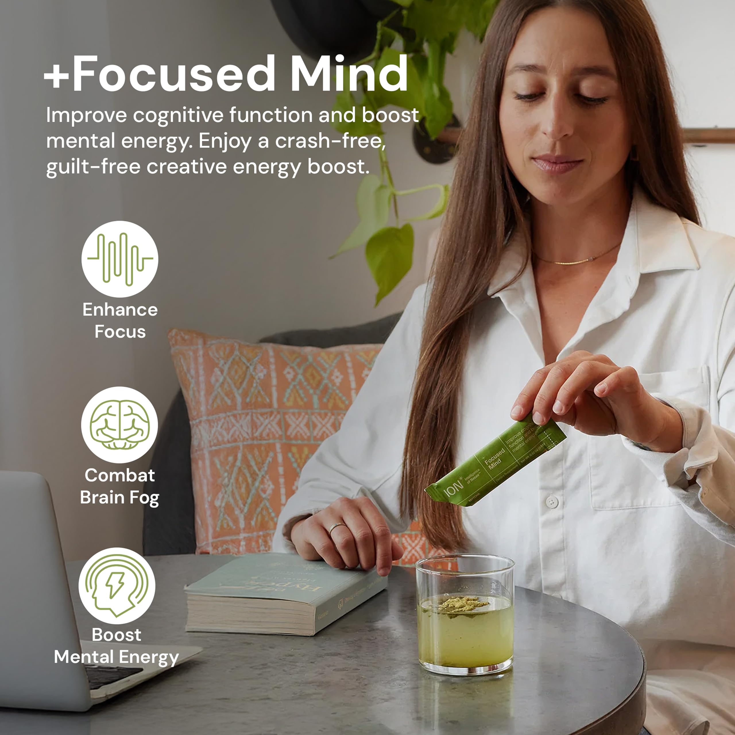 ION* Intelligence of Nature Focused Mind Nootropic Powder Drink Mix - Brain Boost Nootropic Drink with Matcha for Memory, Focus & Relaxation, Brain Supplement for Men & Women, Adults - 20 Packets ION* Intelligence of Nature buy supplements canada