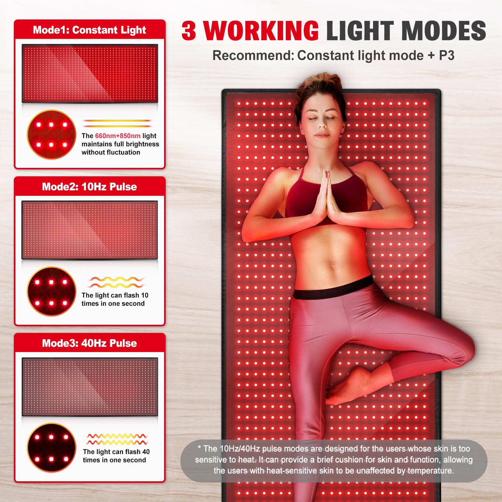 Red Light Therapy Mat for Body, 71"x 31" Red Light Therapy Blanket Red Near Infrared 660nm 850nm GMOWNW buy supplements canada