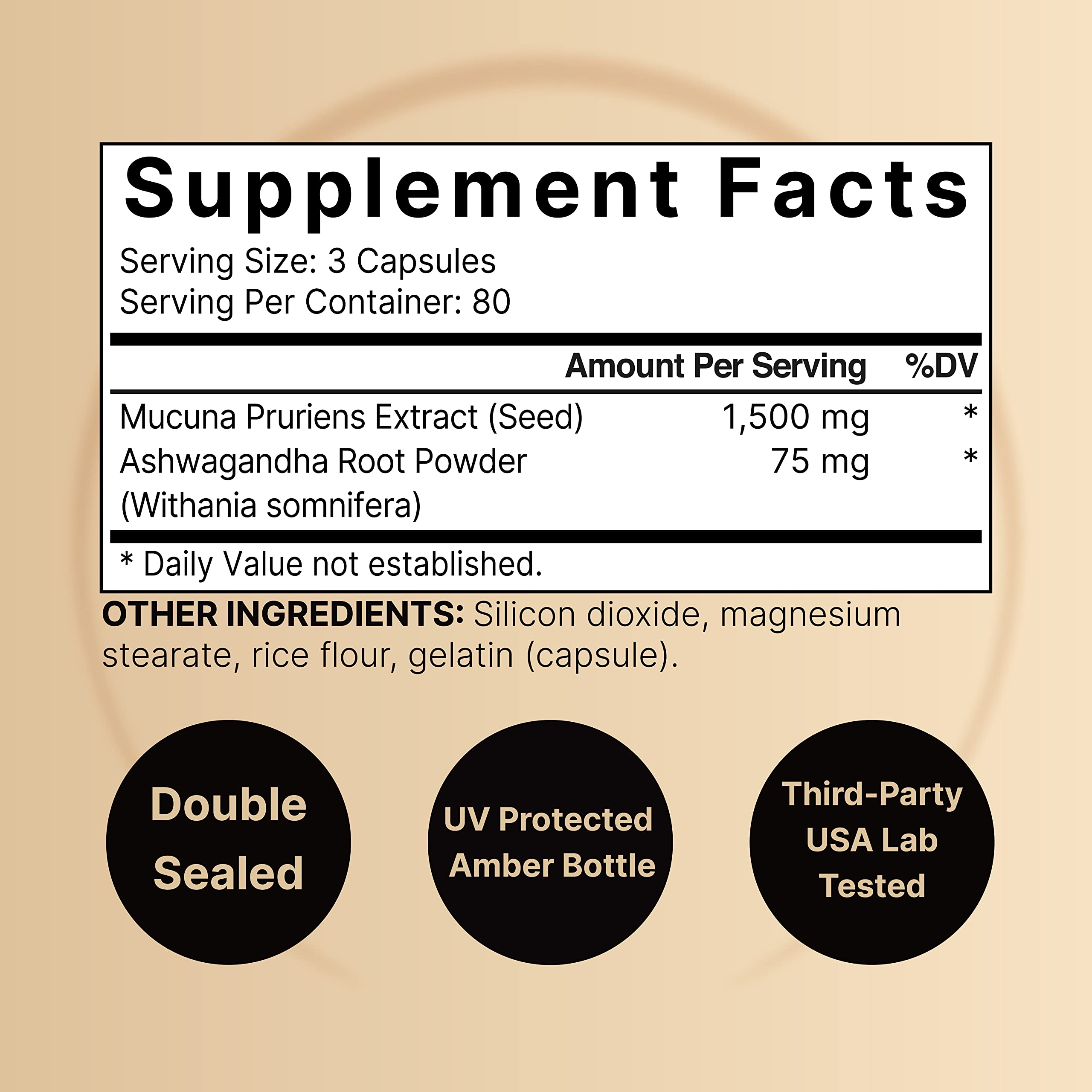 2 Pack NatureBell Mucuna Pruriens Capsules, 1500mg Per Serving, Made with Mucuna NatureBell buy supplements canada