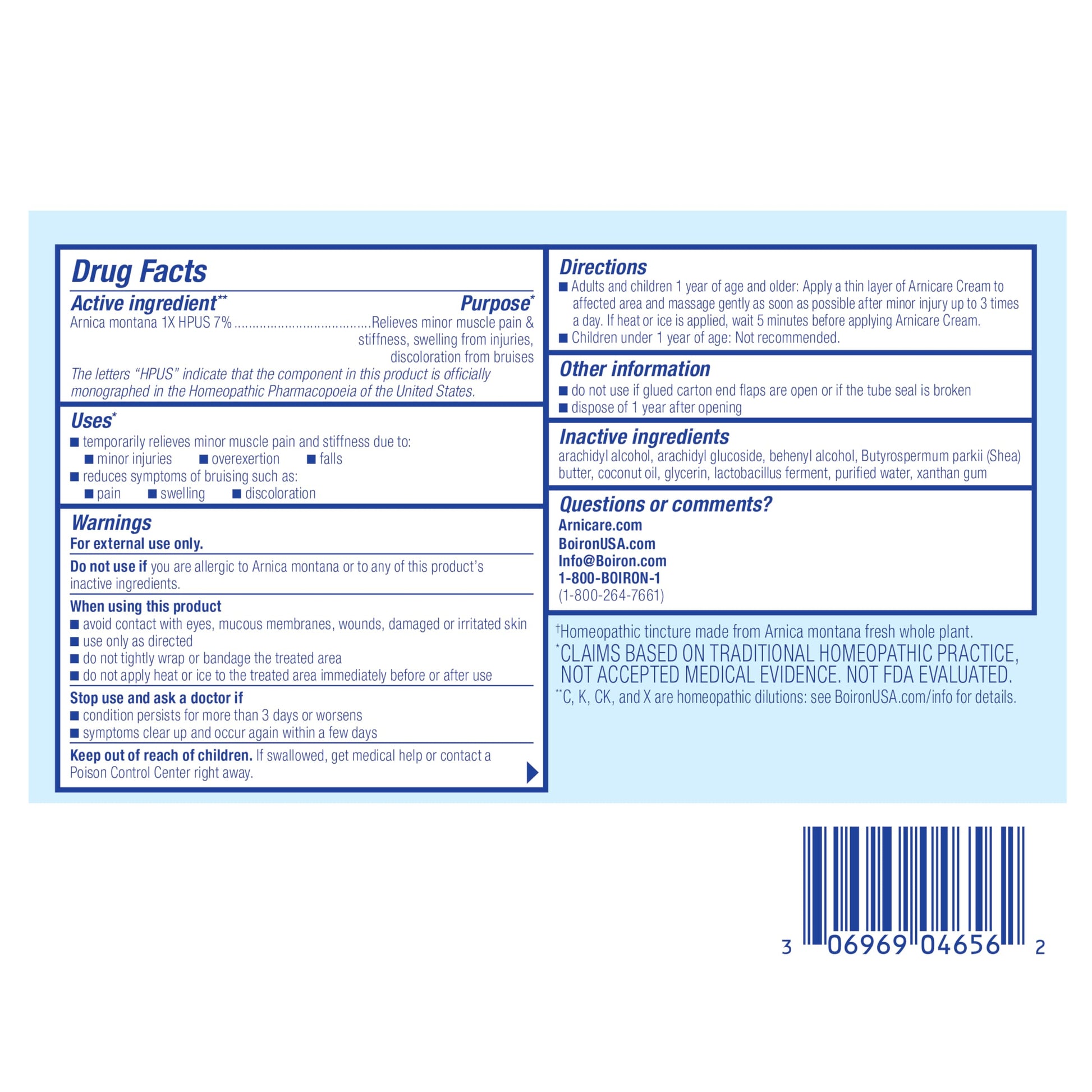 Boiron Arnicare Cream for Joint Pain, Muscle Pain, Swelling, Soreness, Stiffness, and Bruises - Fast Absorbing and Fragrance-Free - 2.5 oz Boiron buy supplements canada