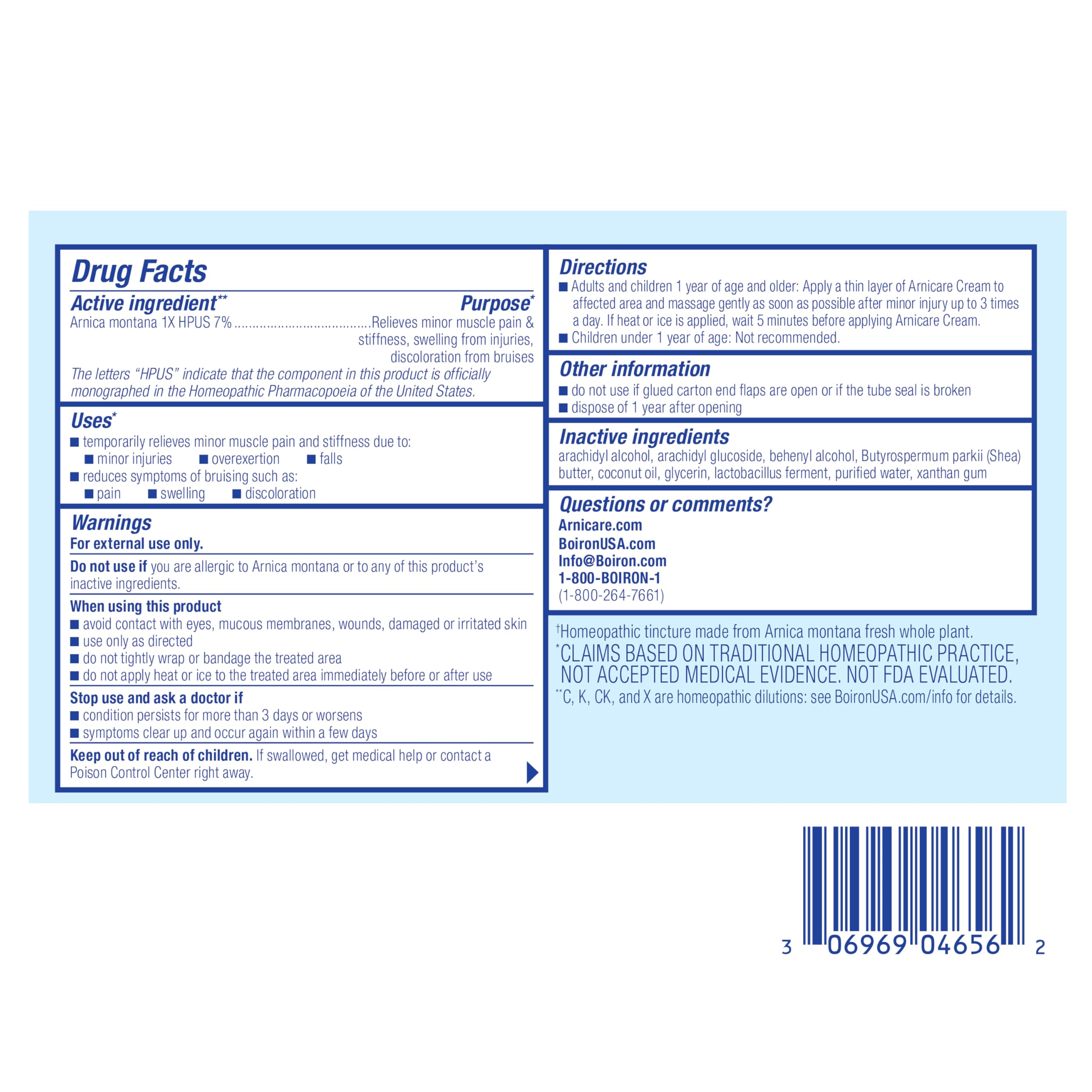 Boiron Arnicare Cream for Joint Pain, Muscle Pain, Swelling, Soreness, Stiffness, and Bruises - Fast Absorbing and Fragrance-Free - 2.5 oz Boiron buy supplements canada