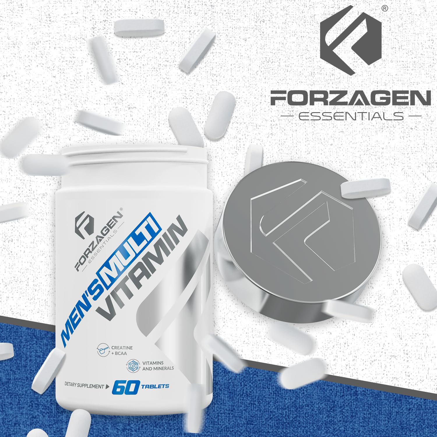 Forzagen Essentials Men's Multivitamin with Creatine and BCAA, Complete Vitamin and Mineral Complex, 60 Tablets Forzagen buy supplements canada