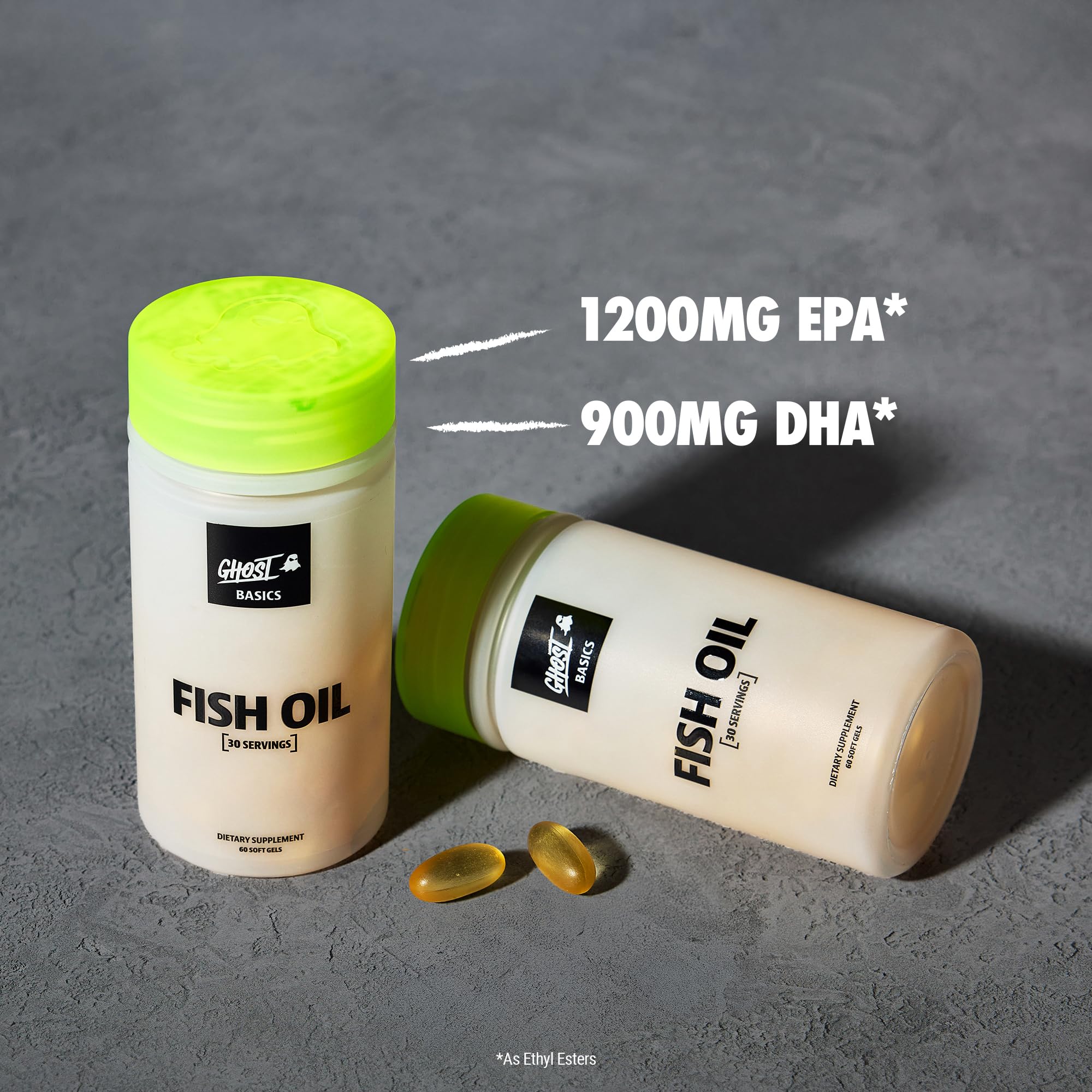 GHOST Basics Fish Oil Supplement, 3000MG Daily Omega 3 Fatty Acids with DHA & EPA for Brain, Heart Health & Immunity Support - Gluten-Free & Soy-Free - 60 Enteric Coated Softgels GHOST buy supplements canada