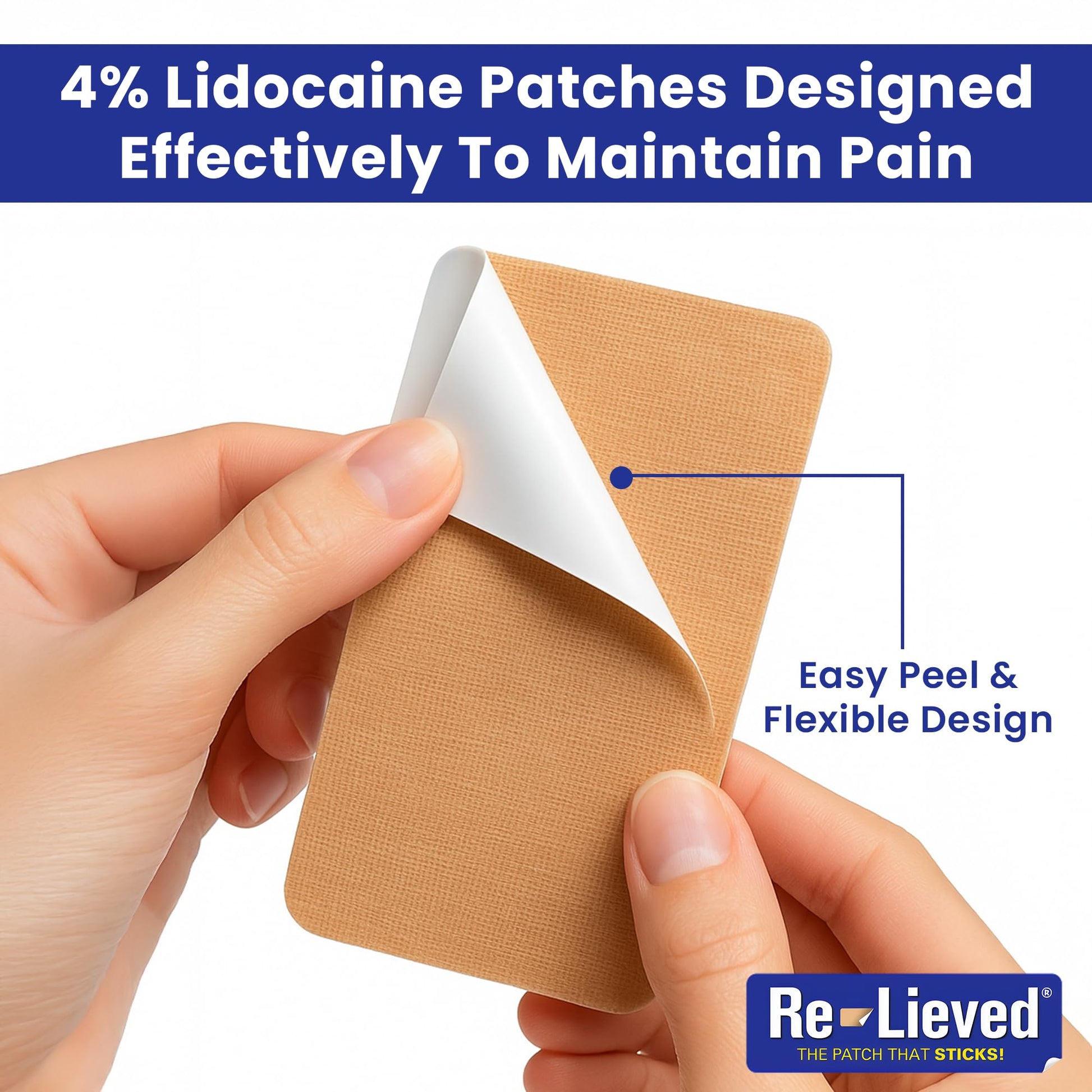 Re-Lieved 4% Lidocaine Patches Maximum Strength - Aluminum-Free, Water Resistant and USA Made -Superior Sticking Pain Relief Patches Quickly Relieves Back, Joints and Muscle Pain-3x6 Inches (31 Count) Re-lieved buy supplements canada