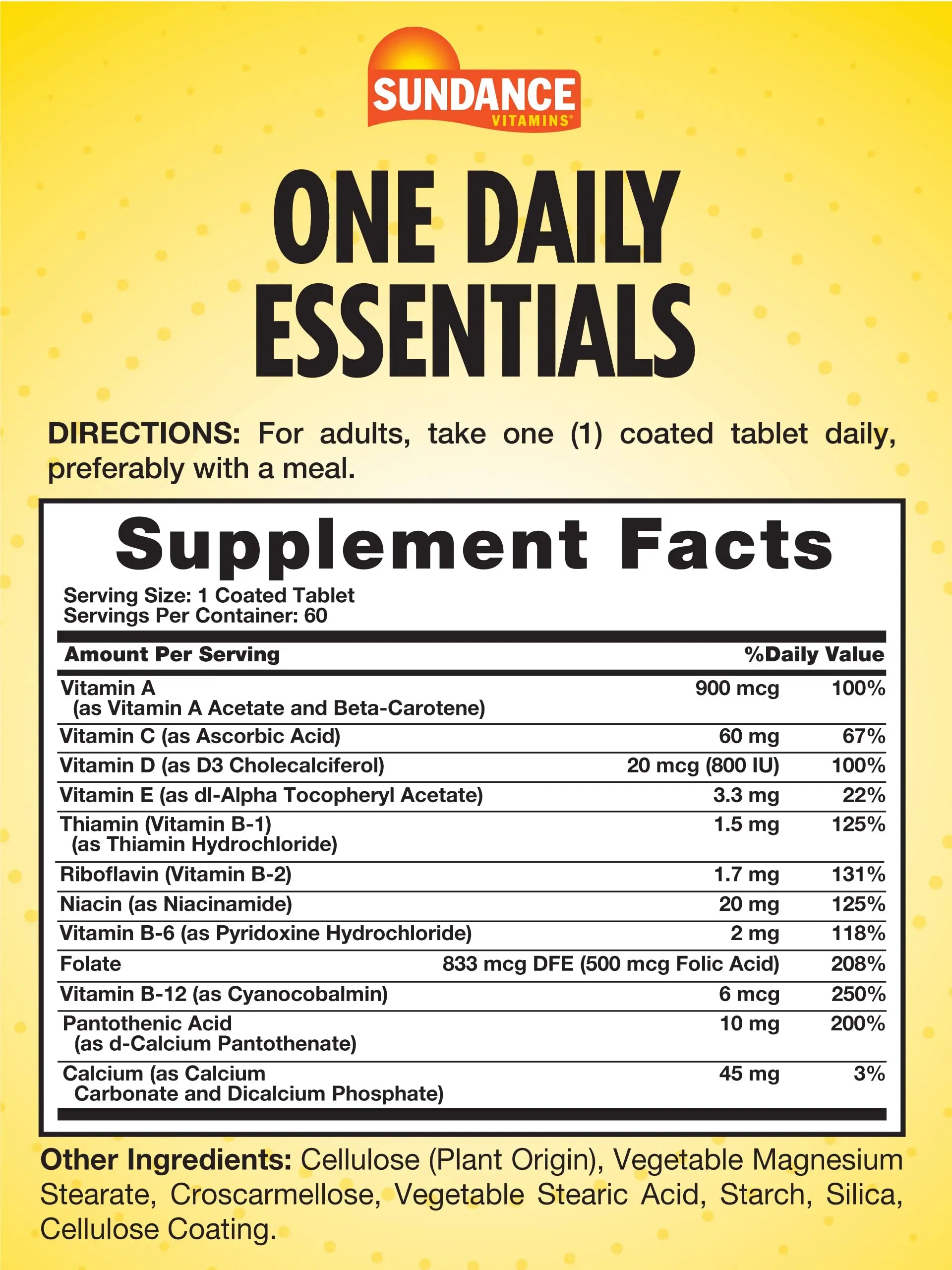 Sundance Daily Multivitamin for Adults | 60 Tablets | High Potency Formula | Non-GMO and Gluten Free Supplement Sundance buy supplements canada