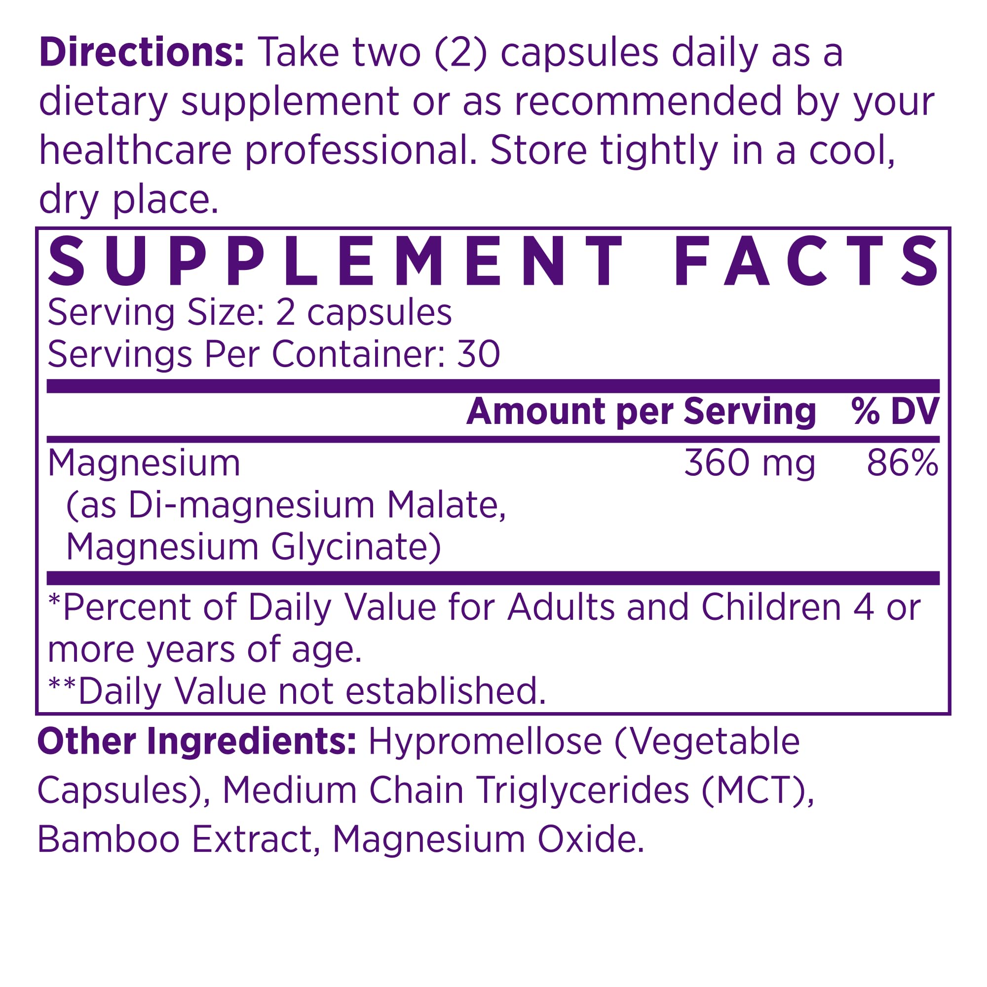 NAOMI Mighty Mg Magnesium Glycinate & Malate Complex 360mg, High Absorption Formula, Elemental Magnesium Supports Heart Health, Strong Bones, Better Sleep, Gluten-Free, Non-GMO, Vegan, 60 Veggie Caps NAOMI buy supplements canada