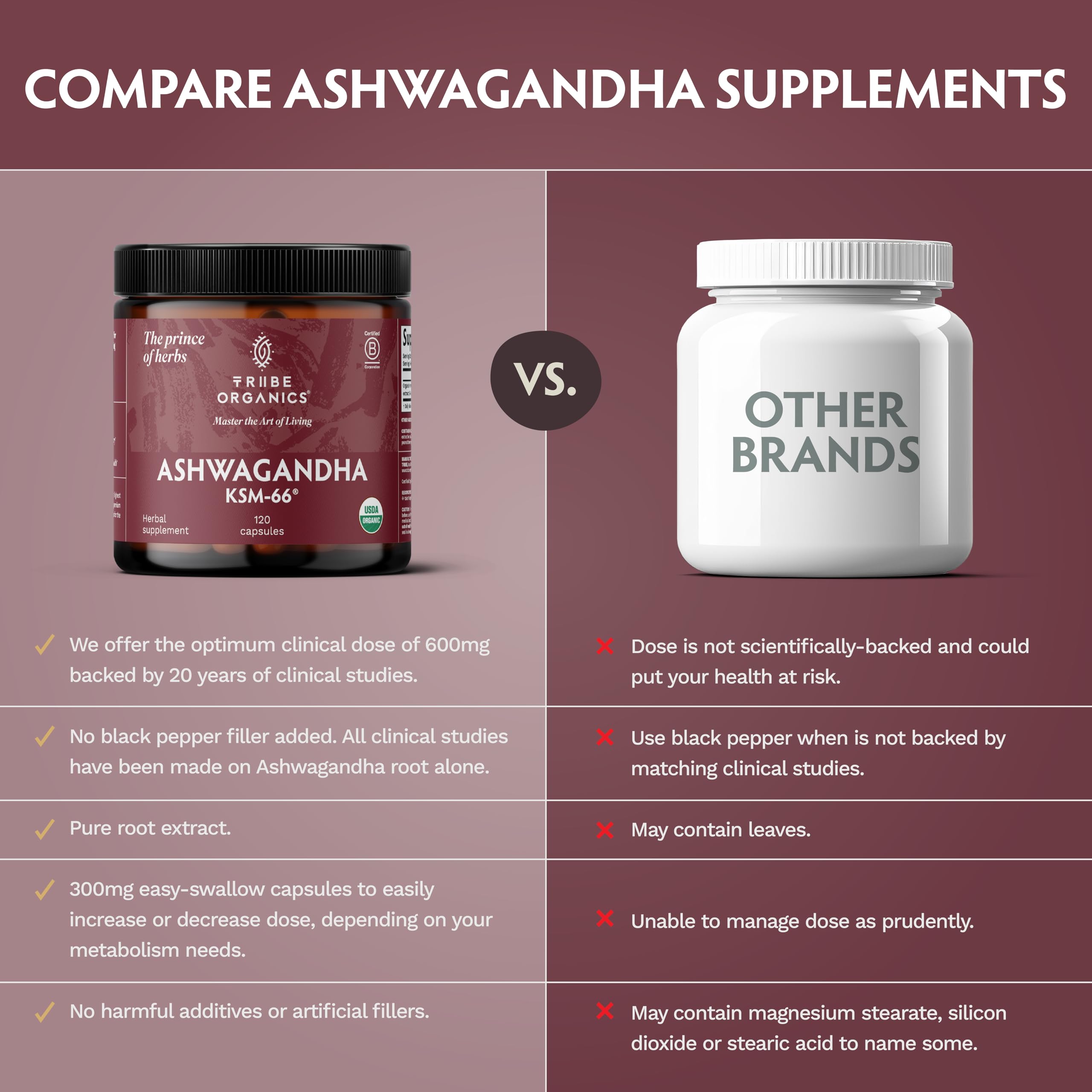 TRIBE ORGANICS Ashwagandha KSM 66 Pure Organic Root Powder Extract Ayurvedic Supplement - Focus, Mood Support, Increase Energy, Strength, 600mg of Natural KSM66 TRIBE ORGANICS buy supplements canada