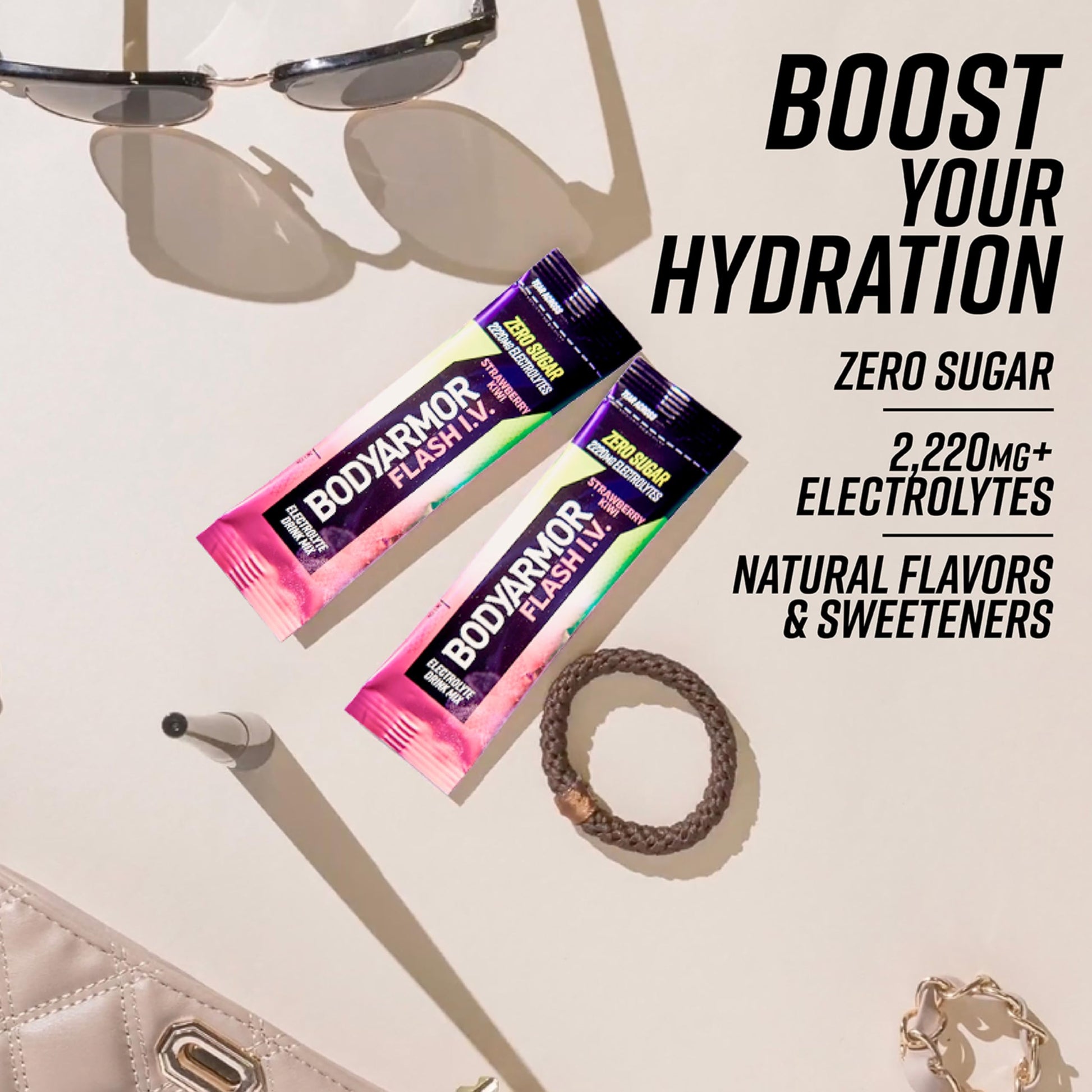 BODYARMOR Flash IV Electrolyte Packets, Strawberry Kiwi - Zero Sugar Drink Mix, Single Serve Packs, Coconut Water Powder (15 Count) BODYARMOR buy supplements canada