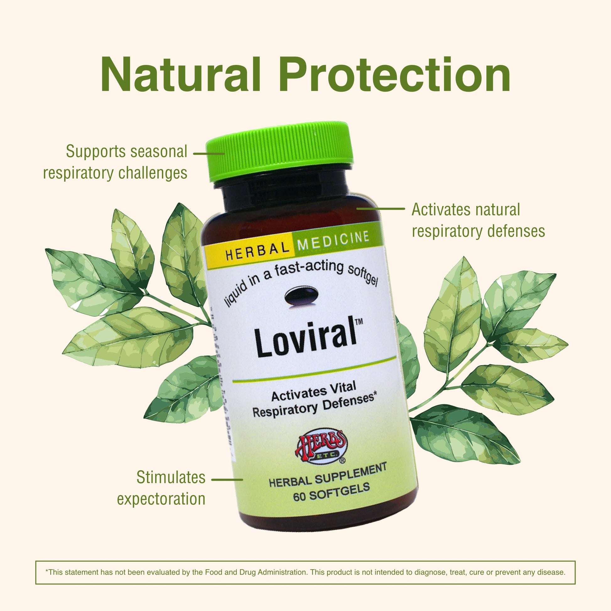 Herbs Etc. Loviral - Lung Health Supplement for Respiratory Defense & Support - Herbal Supplement with Lomatium, Pelargonium & OSHA - Gluten-Free - 60 Softgels (60 Servings) Herbs Etc. buy supplements canada