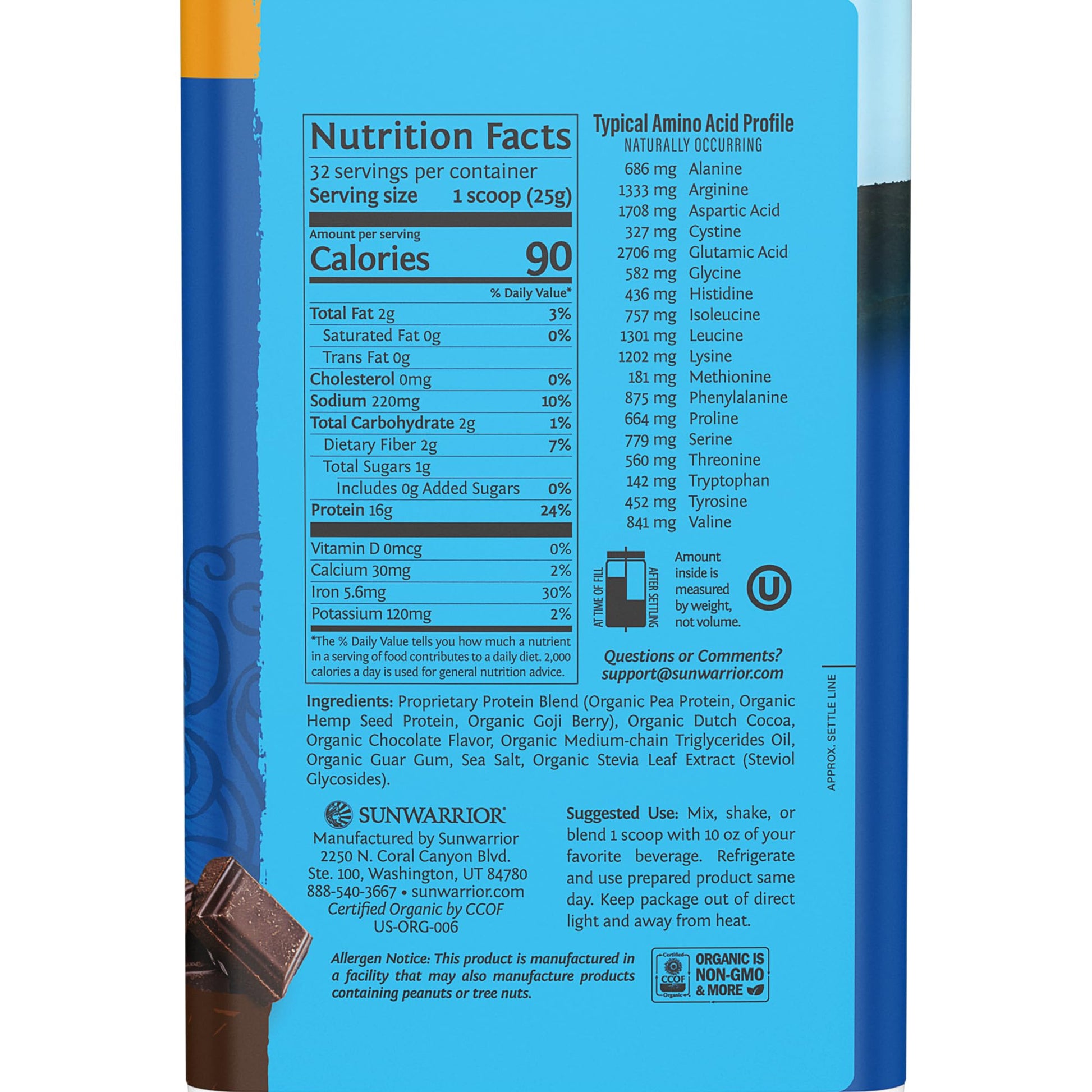 Vegan Protein Powder Plant-based Protein Powder USDA Organic | BCAA Amino Acids Sunwarrior buy supplements canada