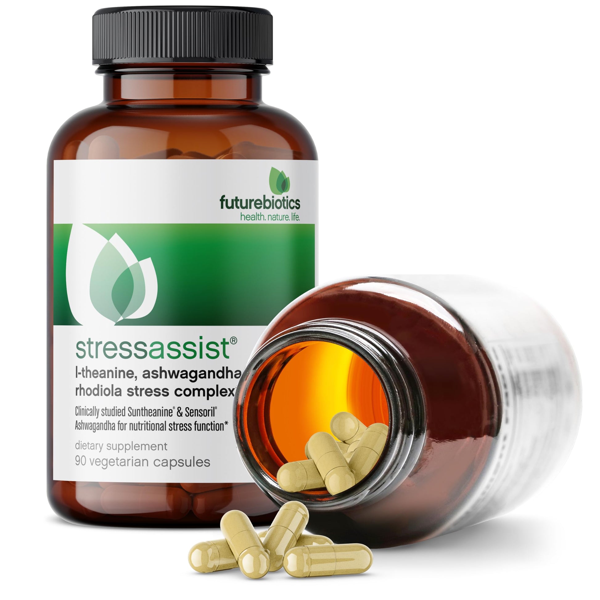 Futurebiotics Stressassist L-theanine Ashwagandha and Rhodiola Rosea Stress Complex - Natural Nutritional Stress Function, 90 Vegetarian Capsules Futurebiotics buy supplements canada